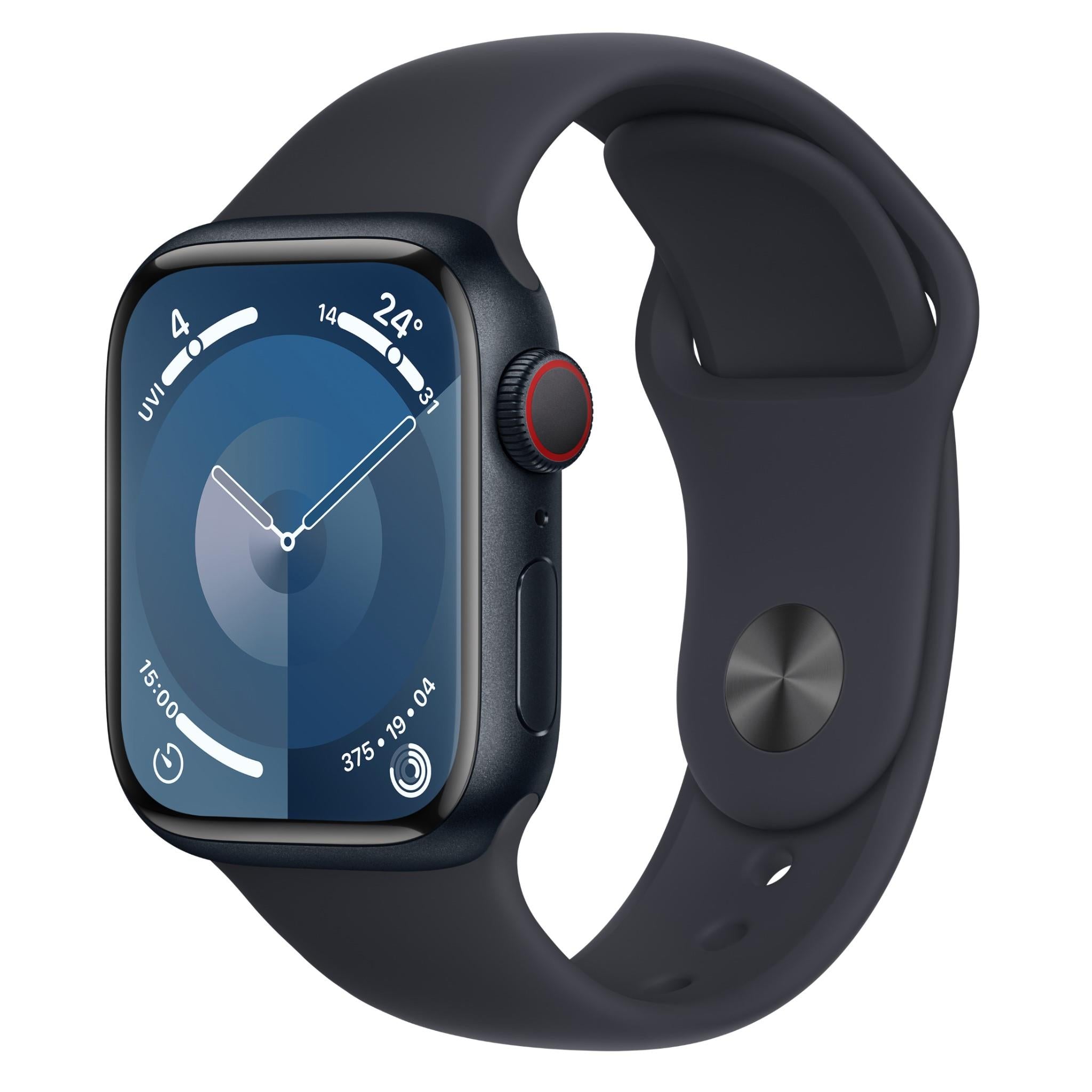 apple watch series 9 41mm midnight aluminium case gps + cellular (s/m)