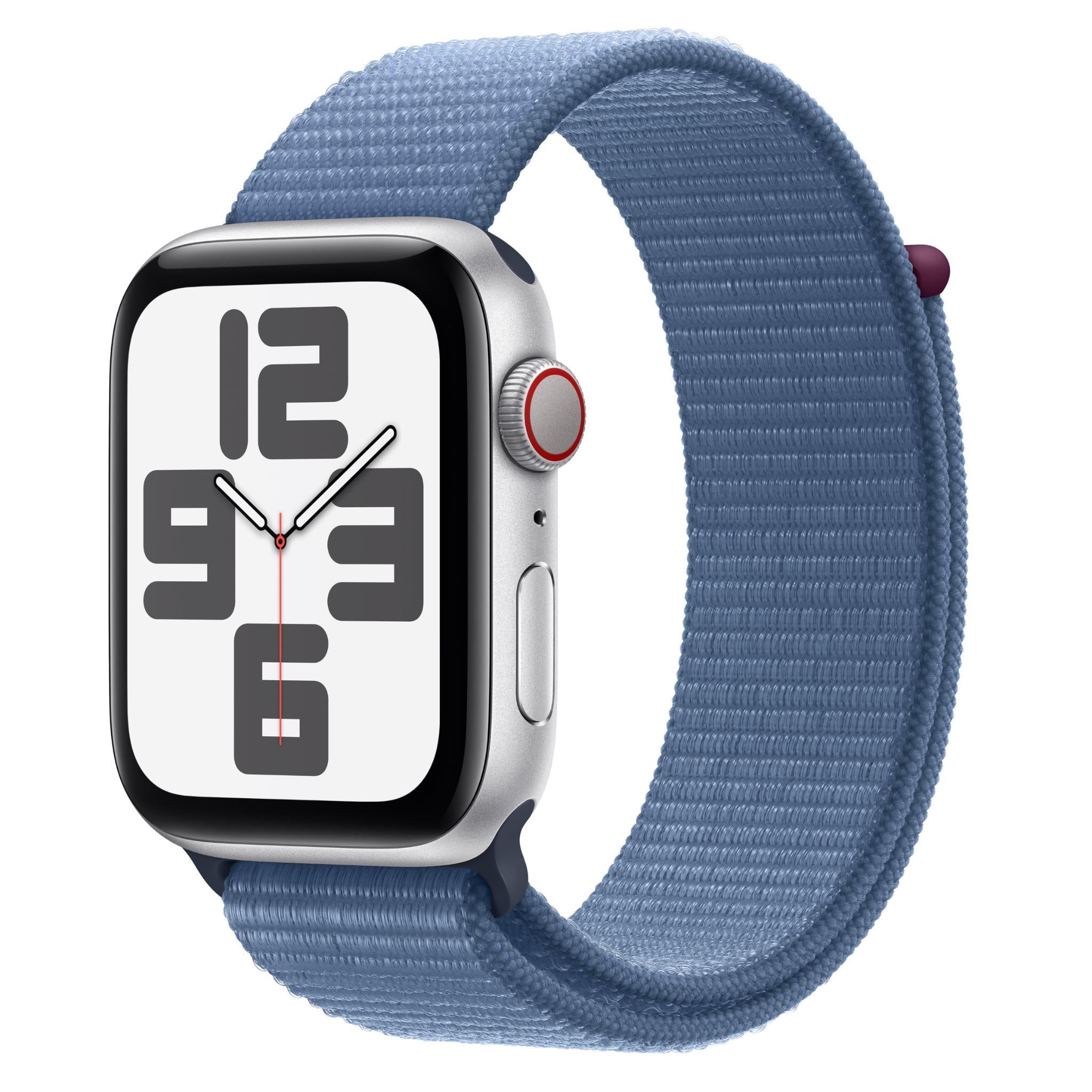 apple watch se 44mm silver aluminium case gps + cellular sport loop [2023]