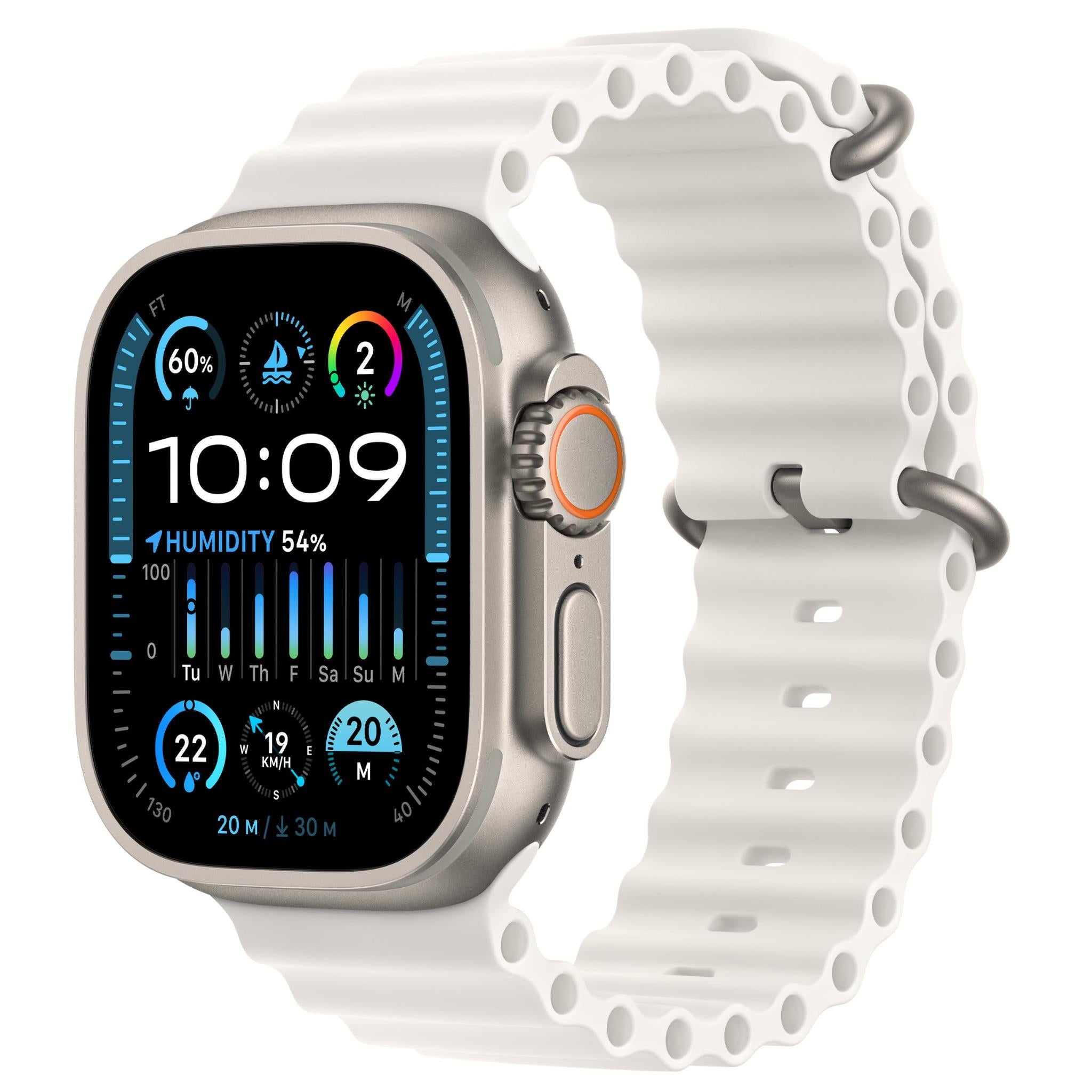 Apple Watch Ultra 2 49mm Titanium Case GPS + Cellular Ocean Band (Orange) -  JB Hi-Fi