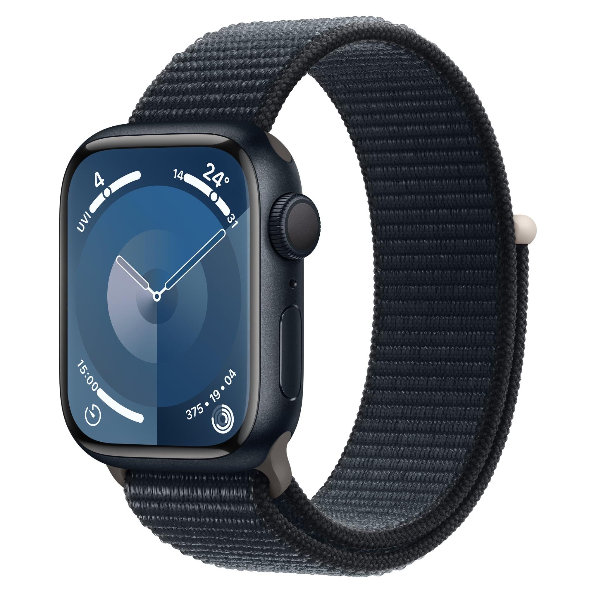 apple watch series 9 41mm midnight aluminium case gps sport loop