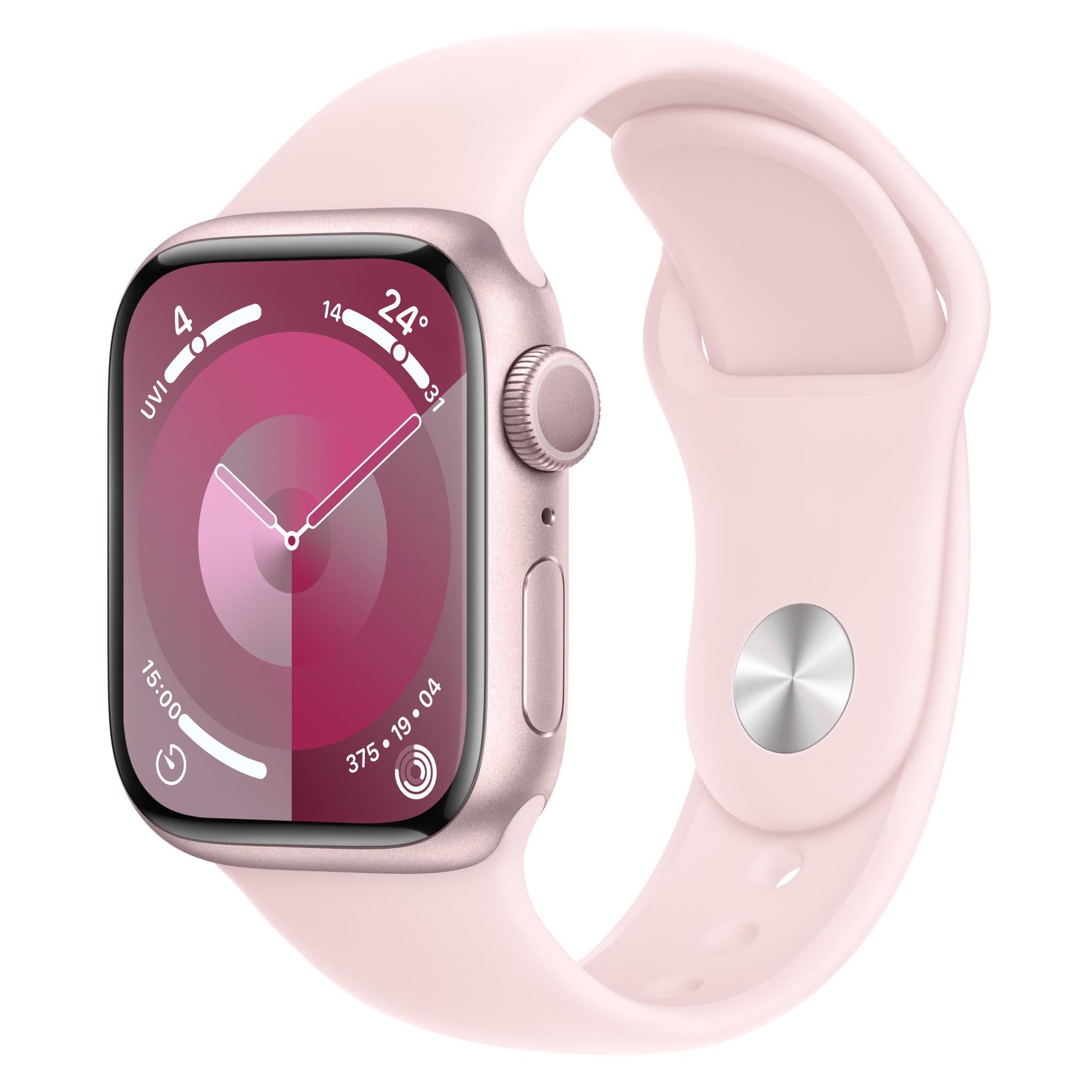 apple watch series 9 41mm pink aluminium case gps (s/m)