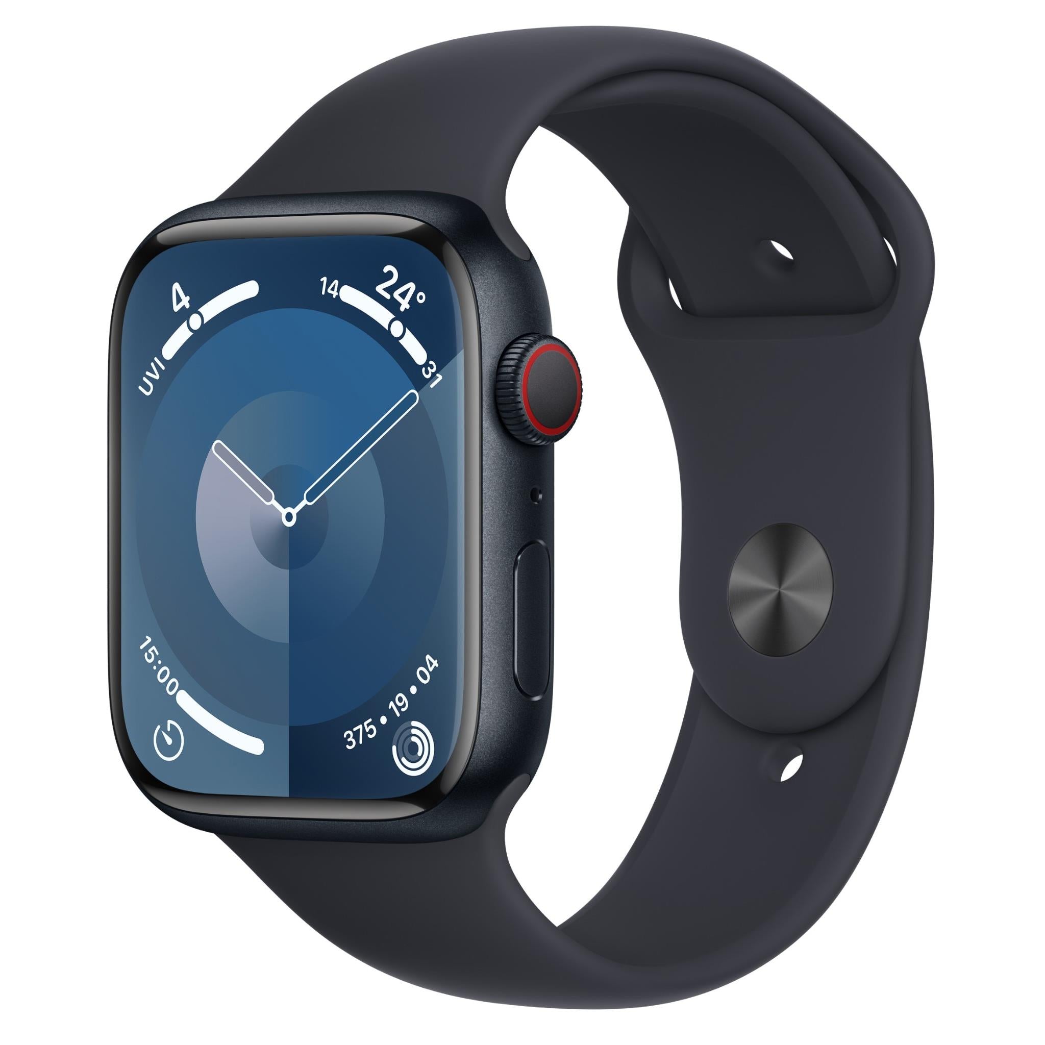 apple watch series 9 45mm midnight aluminium case gps + cellular (s/m)