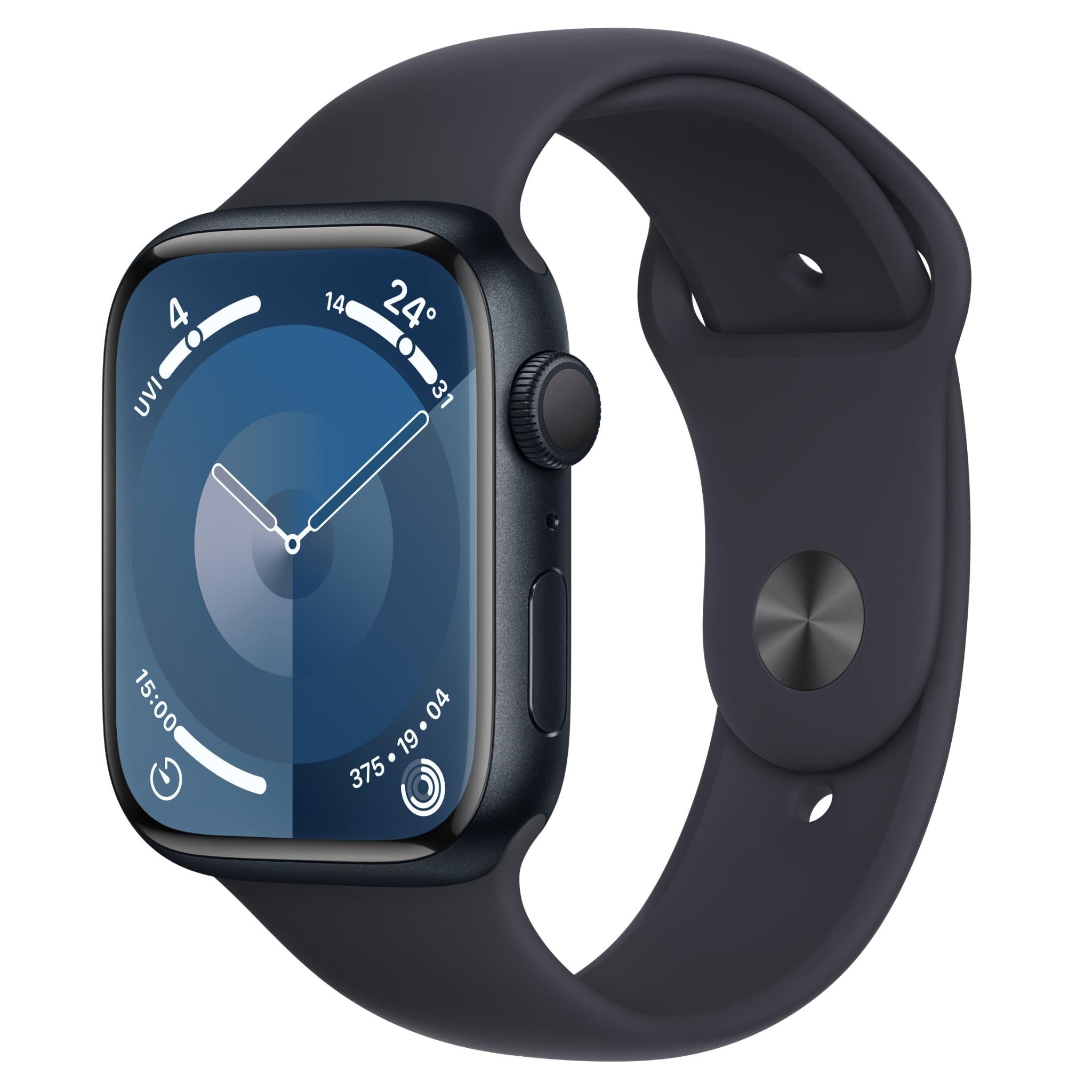 apple watch series 9 45mm midnight aluminium case gps (s/m)