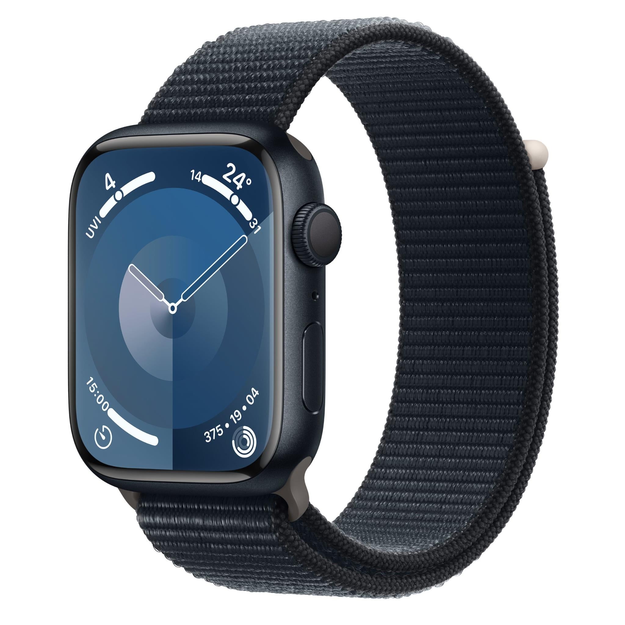 apple watch series 9 45mm midnight aluminium case gps sport loop