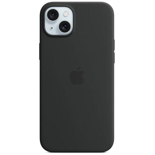 apple iphone 15 plus silicone case with magsafe (black)