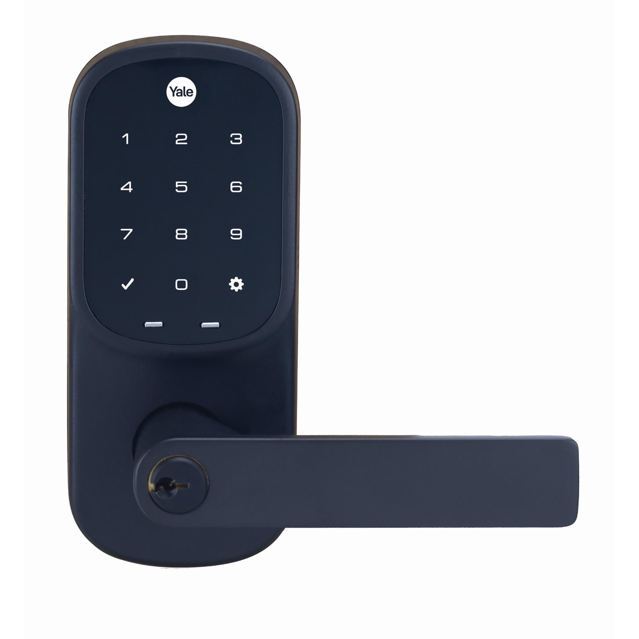 yale assure lever keyed lock with yale home (matte black)