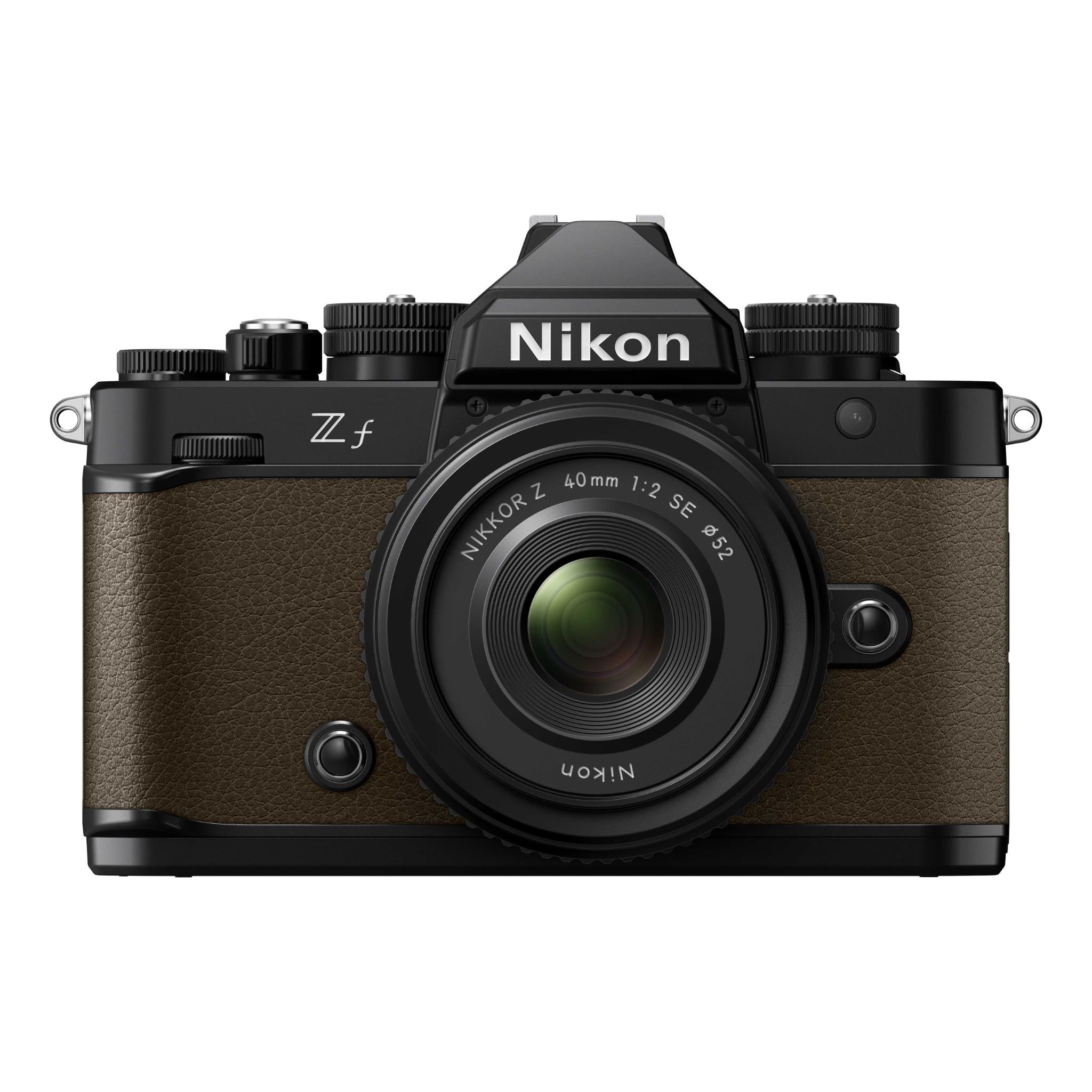 nikon z f full frame mirrorless camera with nikkor z 40mm lens (sepia brown)
