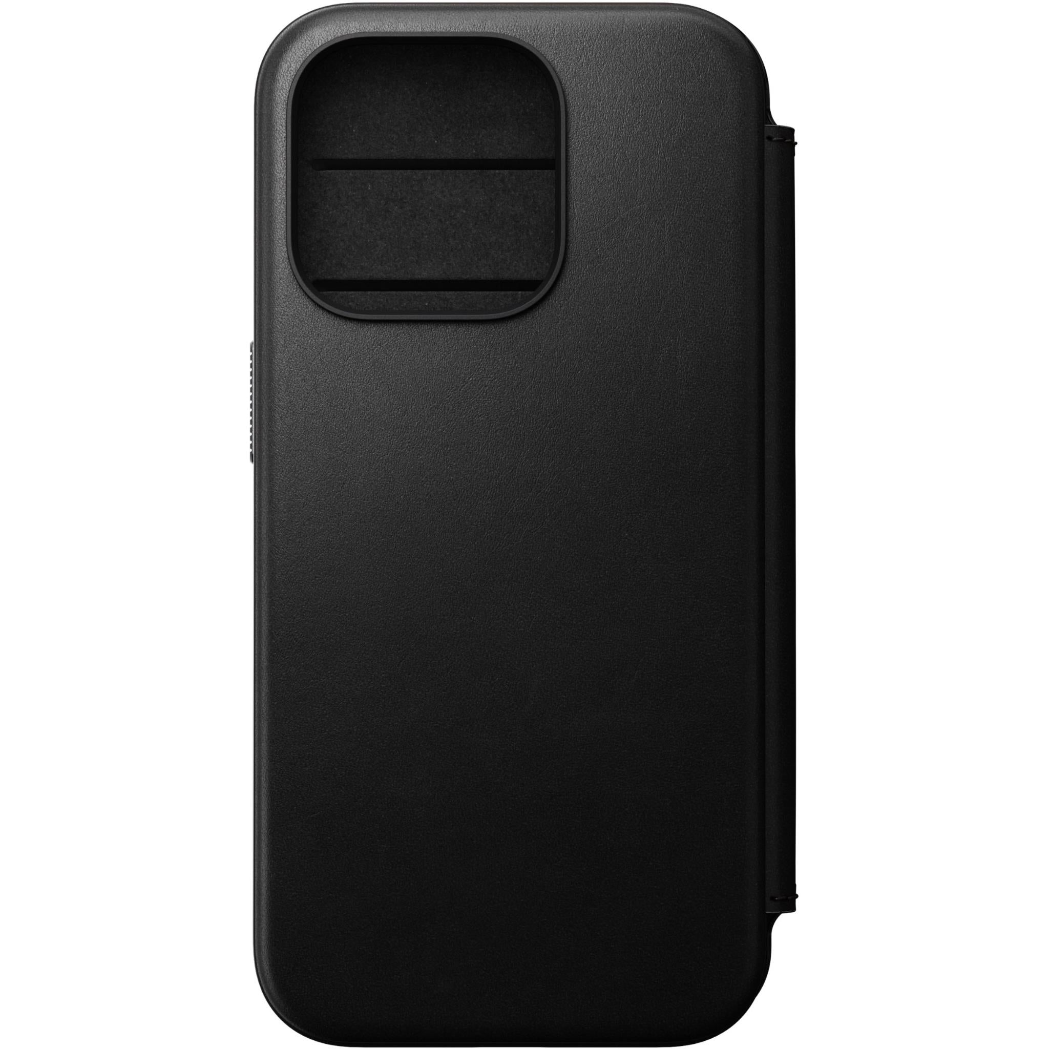 nomad ecco leather folio case for iphone 15 pro (black)