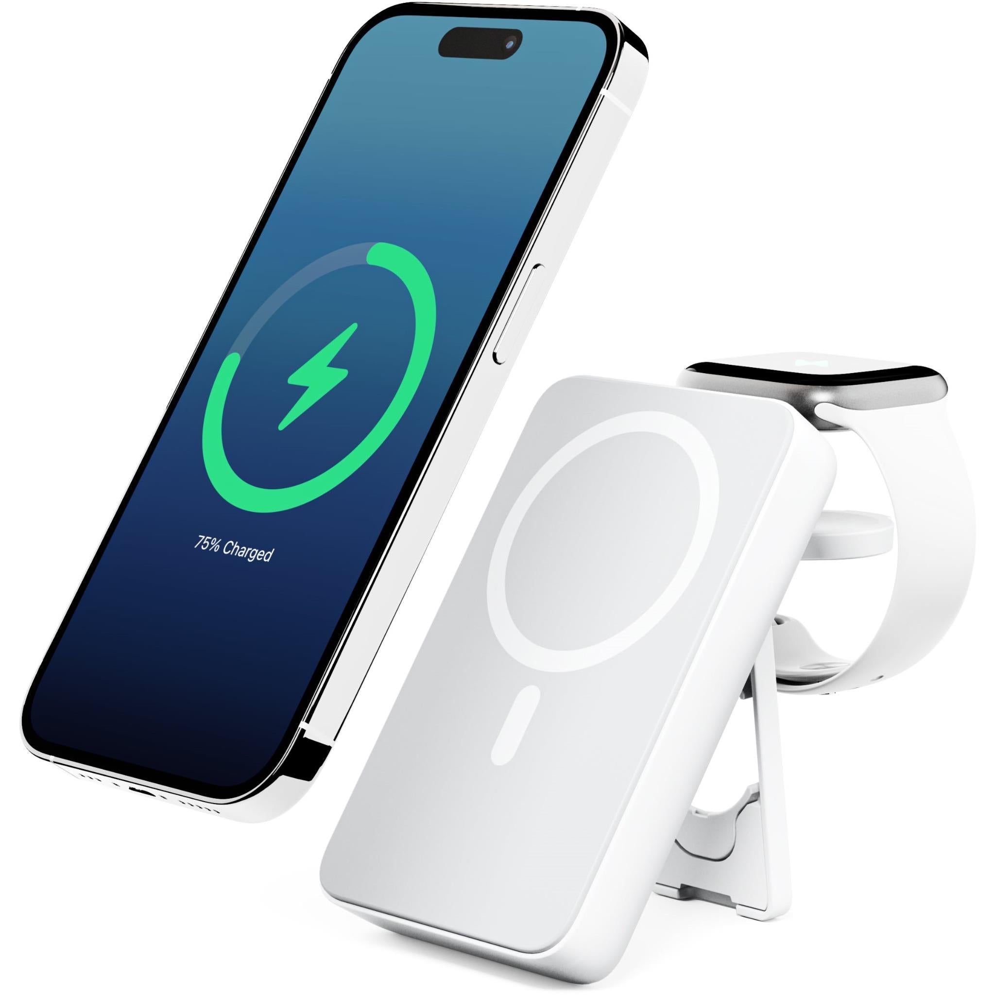 alogic 4-in-1 lift wireless charger with 10k power bank (white)