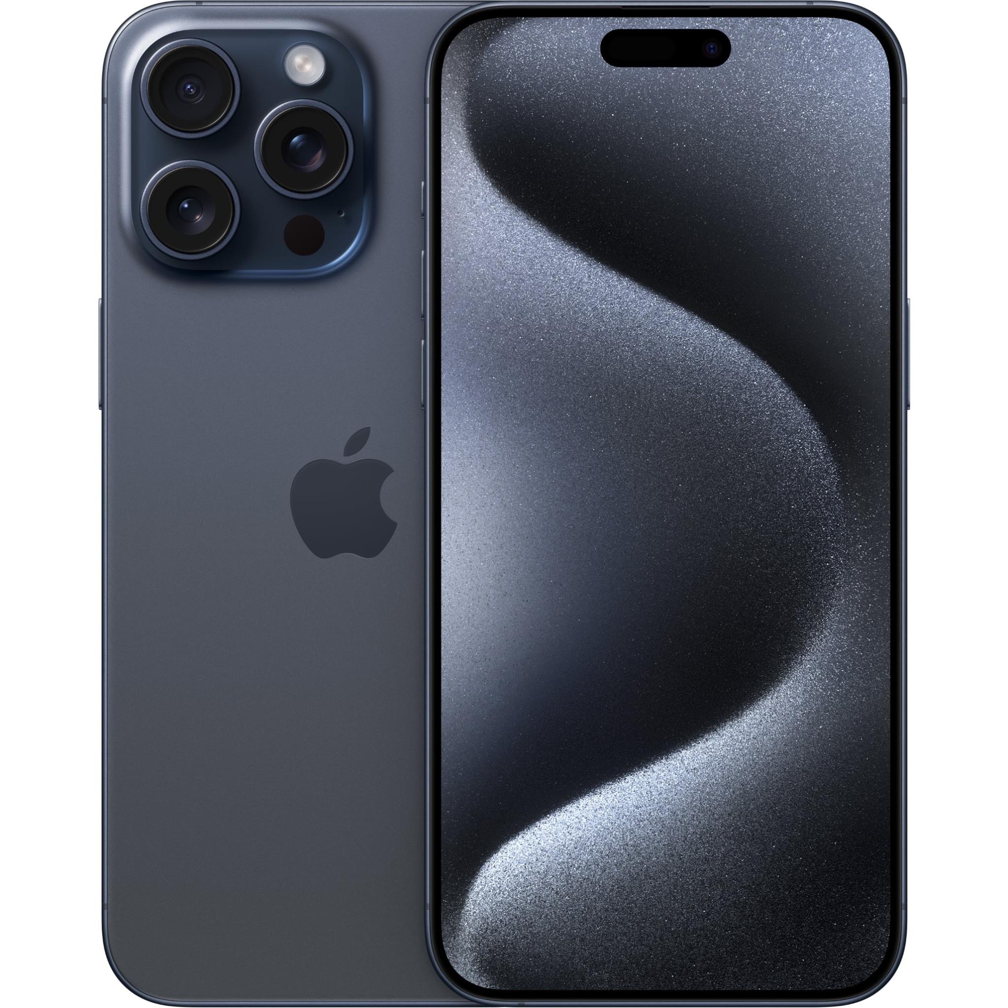 apple iphone 15 pro max 256gb (blue titanium) [^renewed]