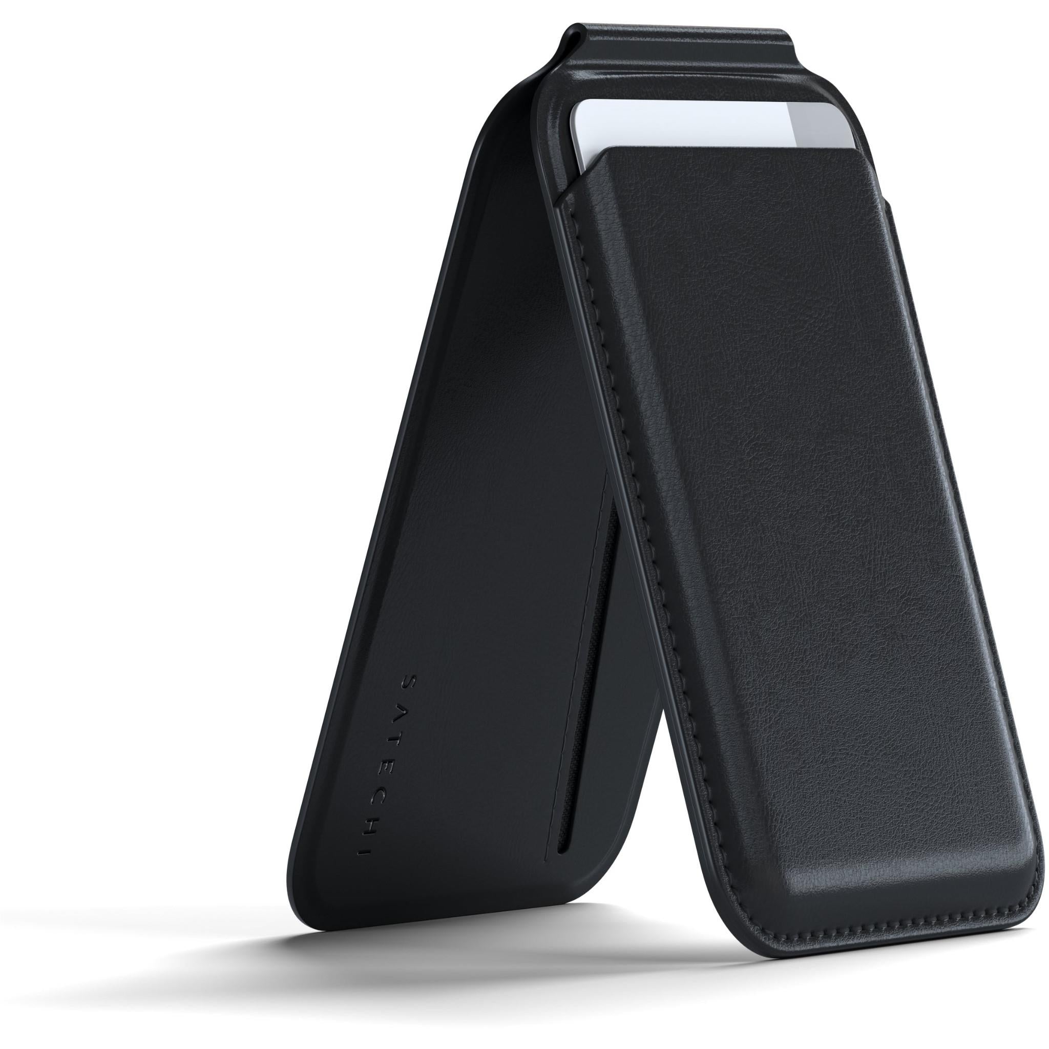 satechi magnetic iphone wallet stand (black)