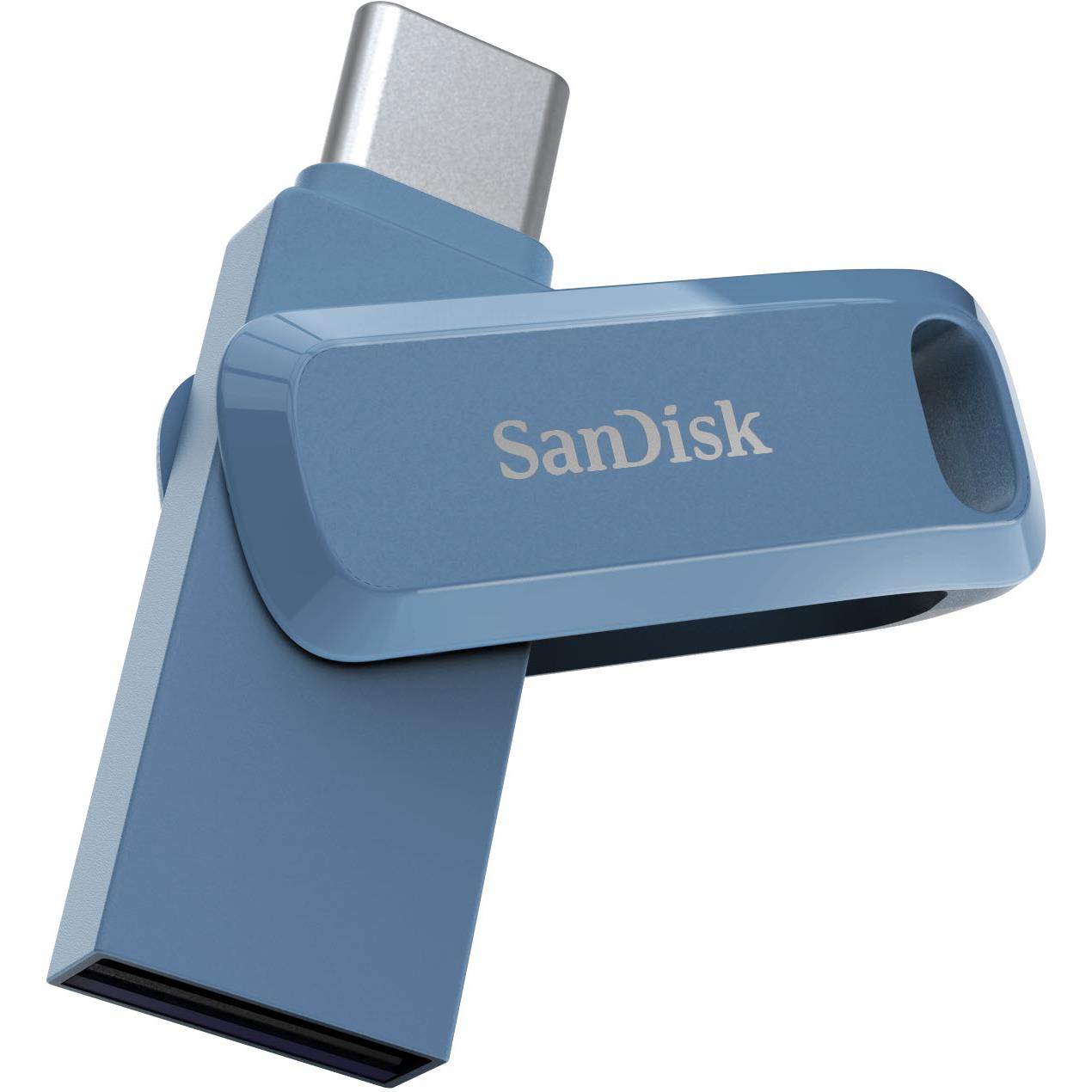 sandisk ultra dual drive go usb type c 128gb flash drive(blue)