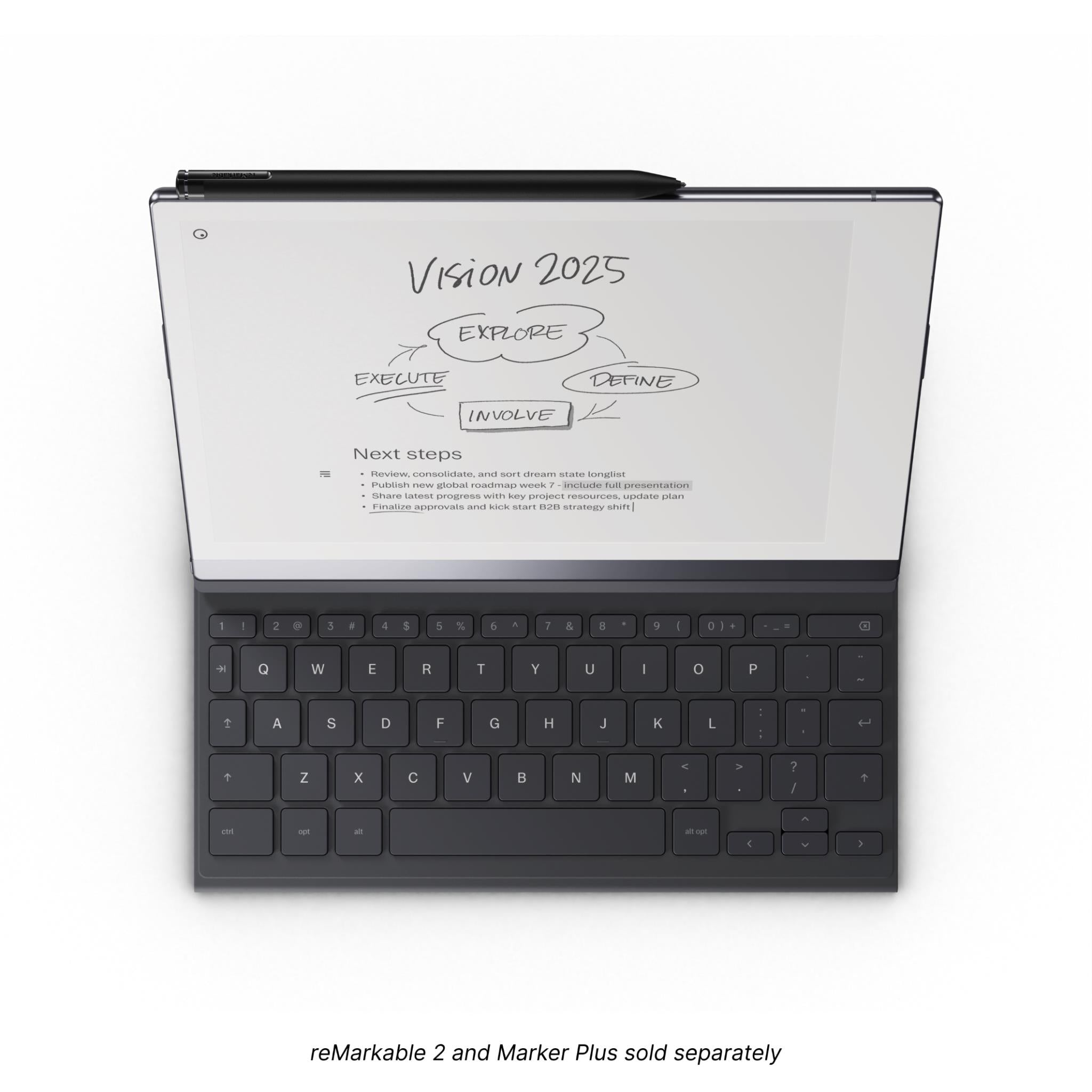 remarkable type folio keyboard cover for remarkable 2 paper tablet (ink black)