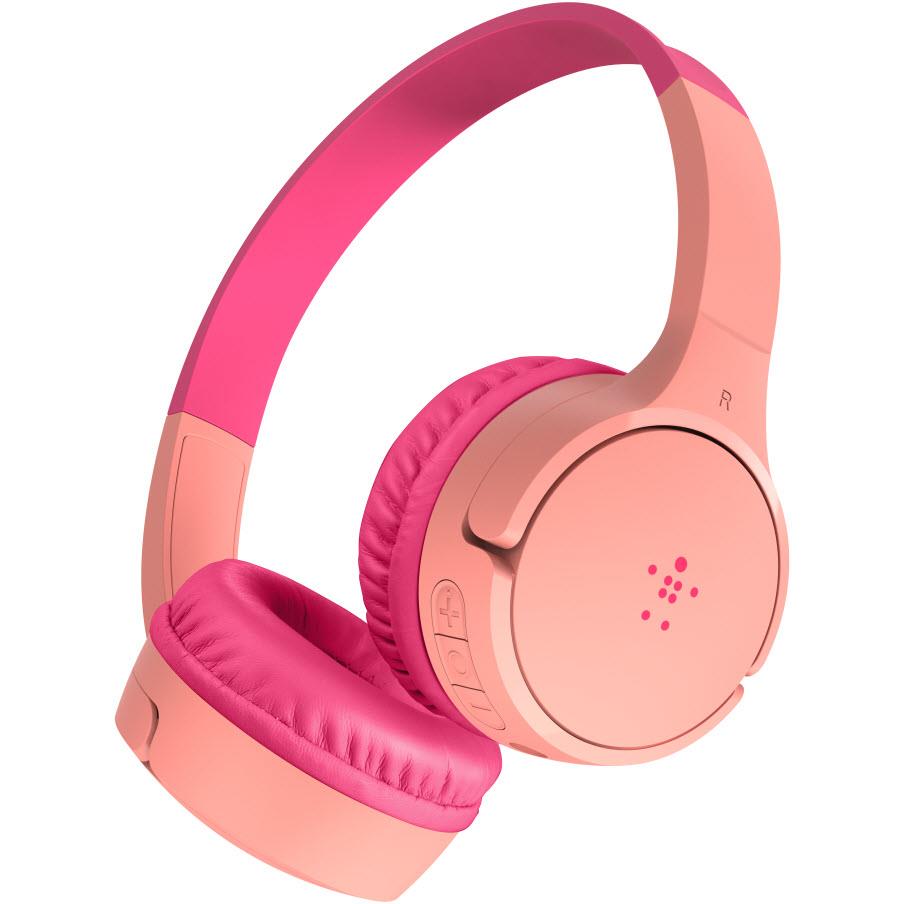 belkin soundform mini wireless on-ear headphones for kids (pink)