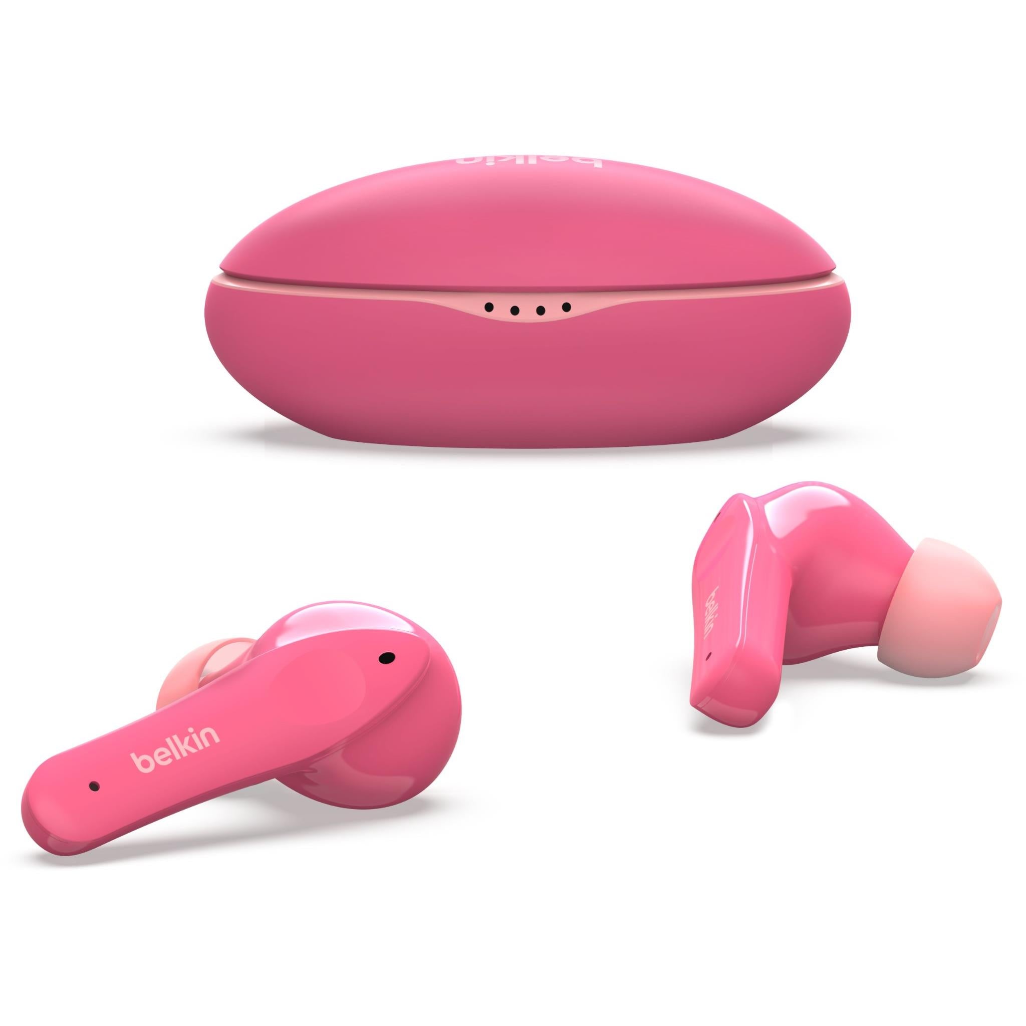 belkin soundform nano true wireless in-ear headphones for kids (pink)