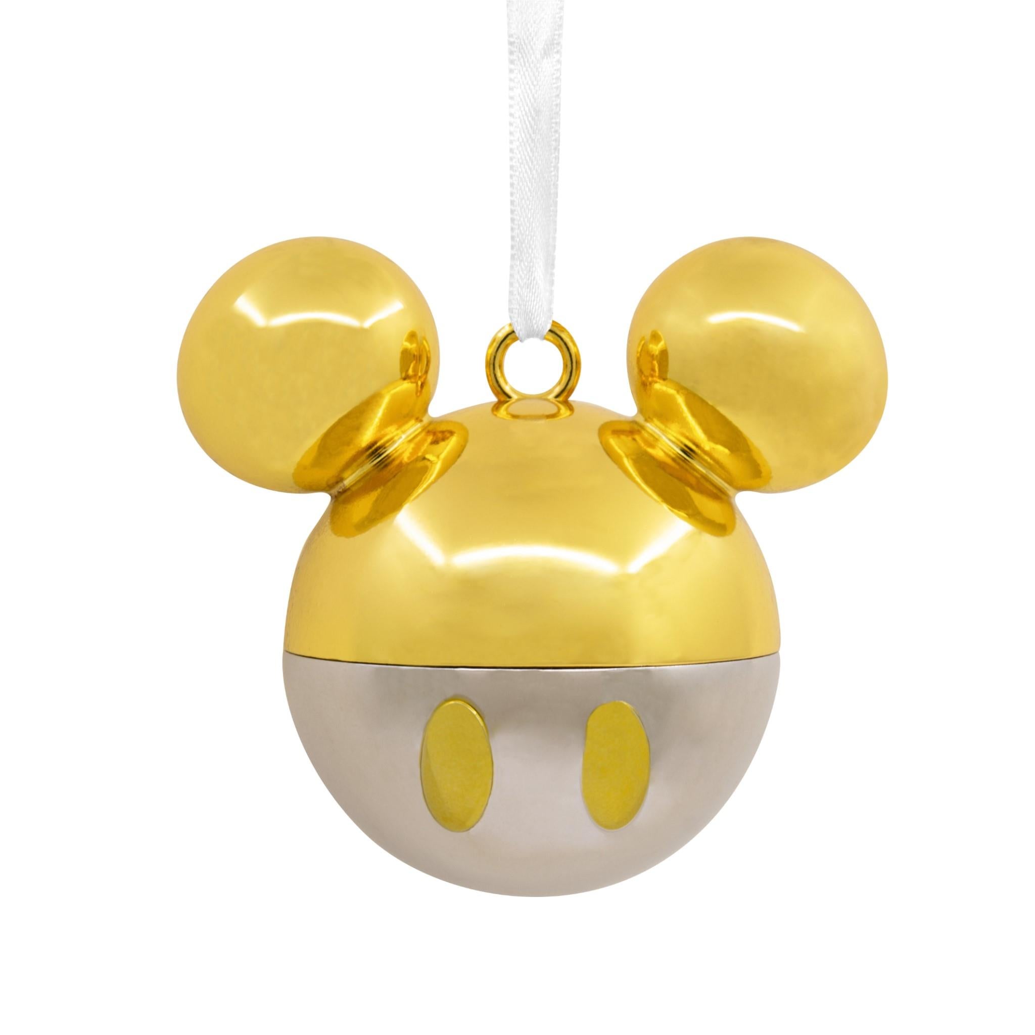 hallmark disney mickey mouse gold icon premium meta christmas ornament