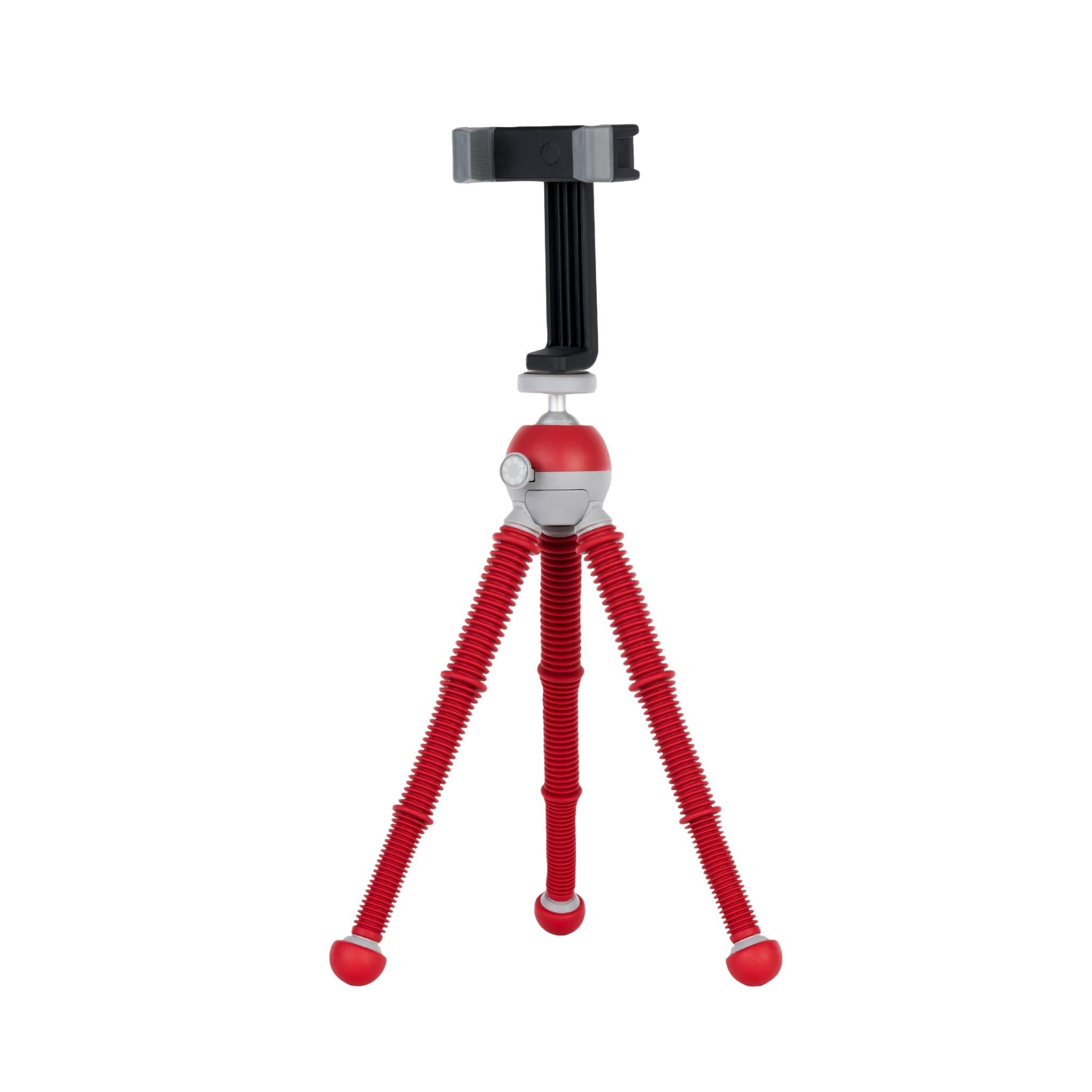 joby podzilla medium tripod kit with phone griptight 360 (red)