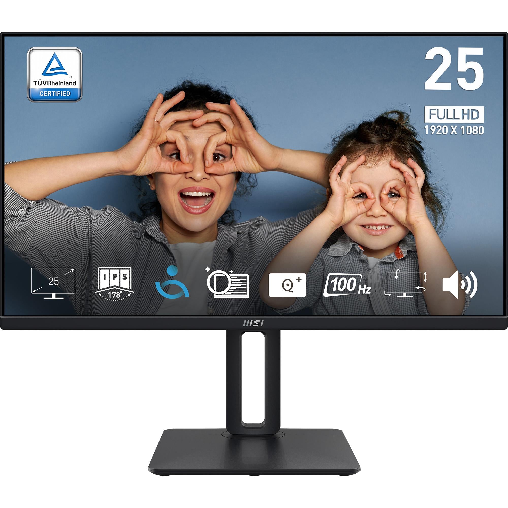 msi pro mp251p 24.5" fhd 100hz height adjustable monitor