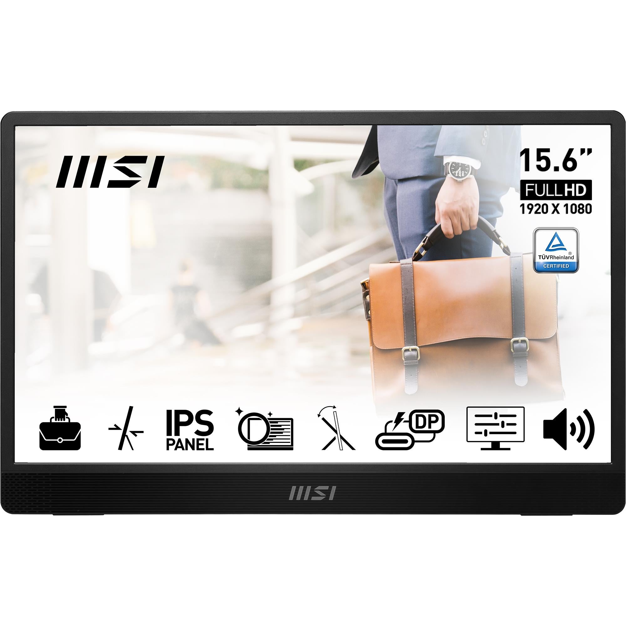 msi pro mp161 e2 15.6" fhd ips usb-c portable monitor