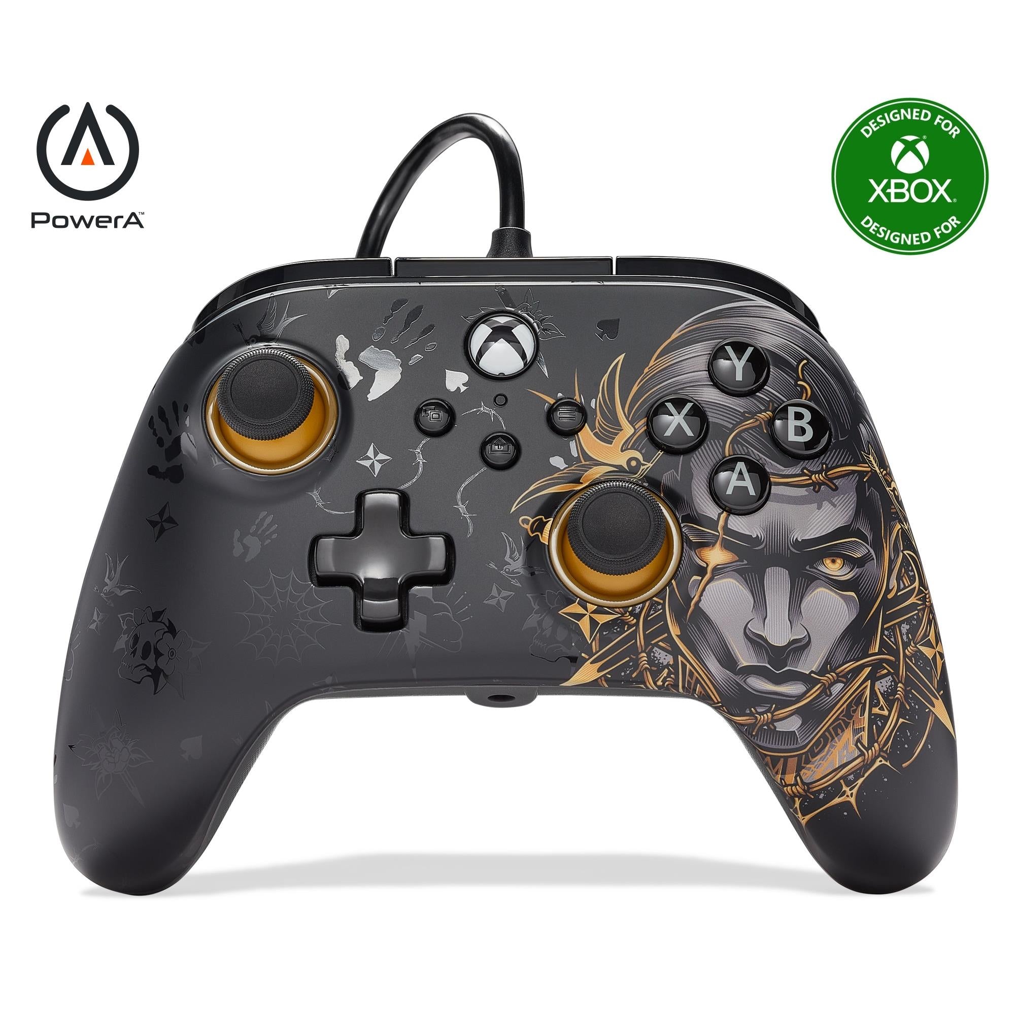 powera advantage wired controller for xbox series x|s (midas fortnite)