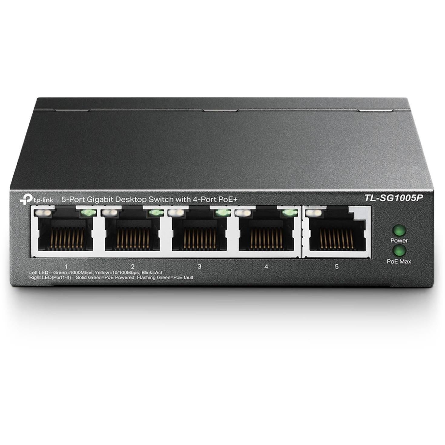 tp-link 5-port gigabit desktop switch with 4-port poe