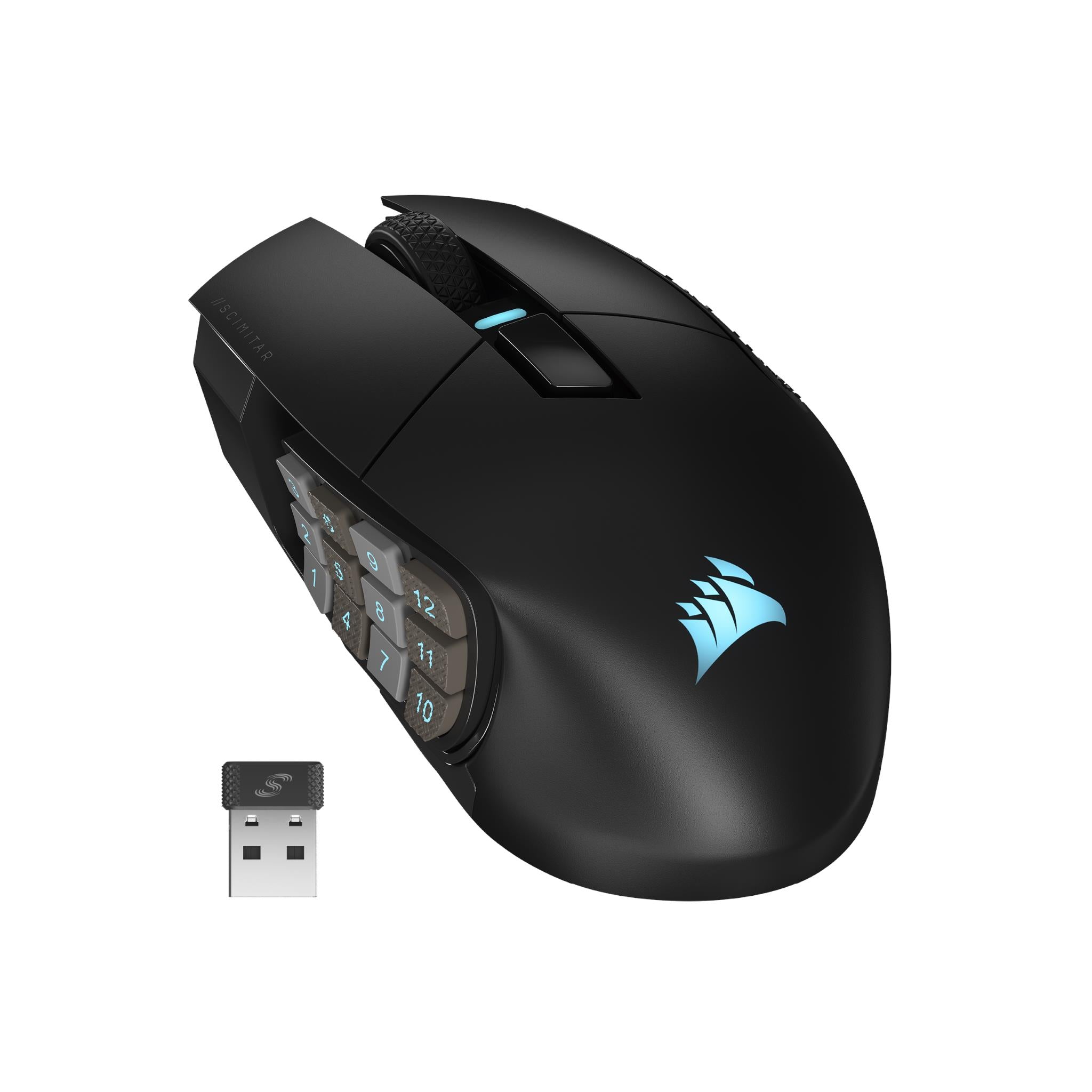 corsair scimitar elite rgb wireless gaming mouse (black)