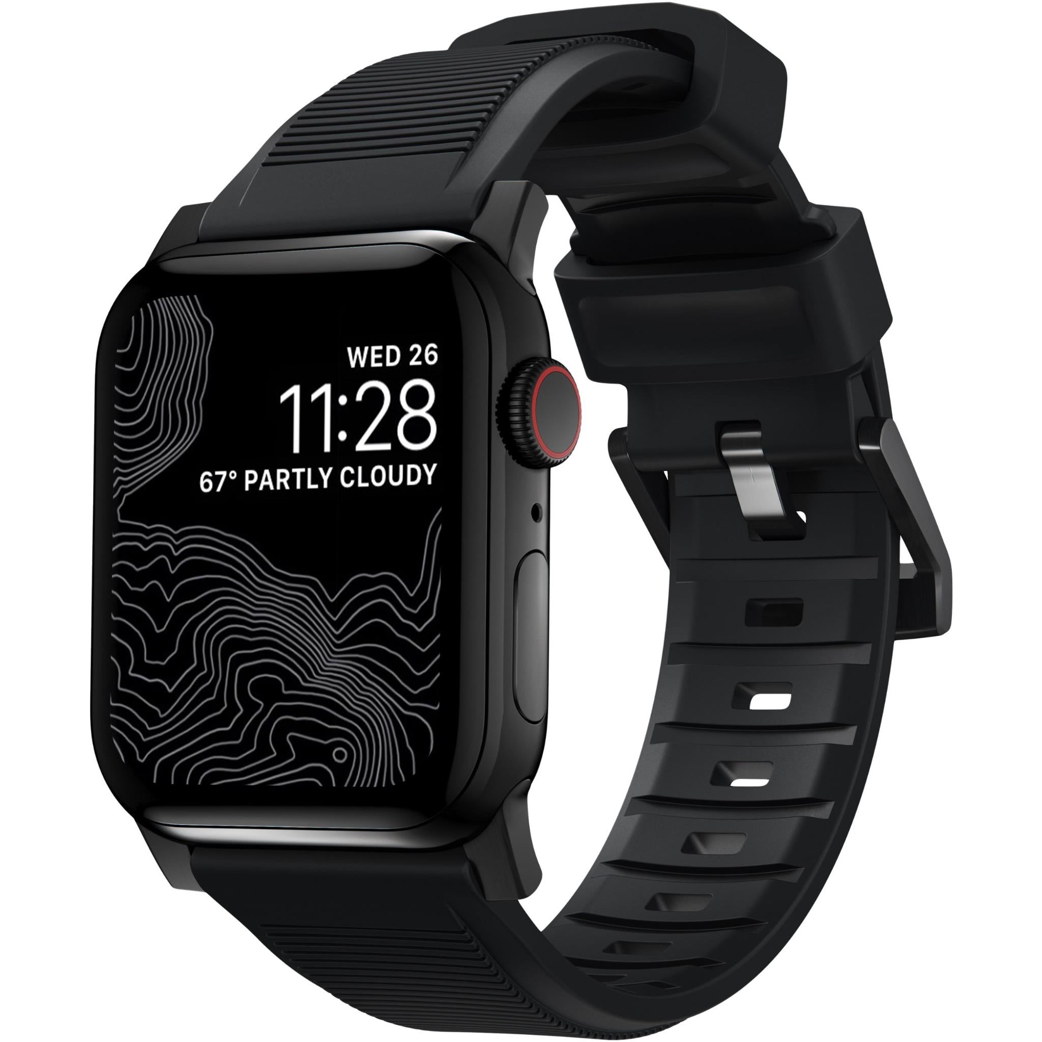 nomad rugged band for apple watch for 42-49mm (black)