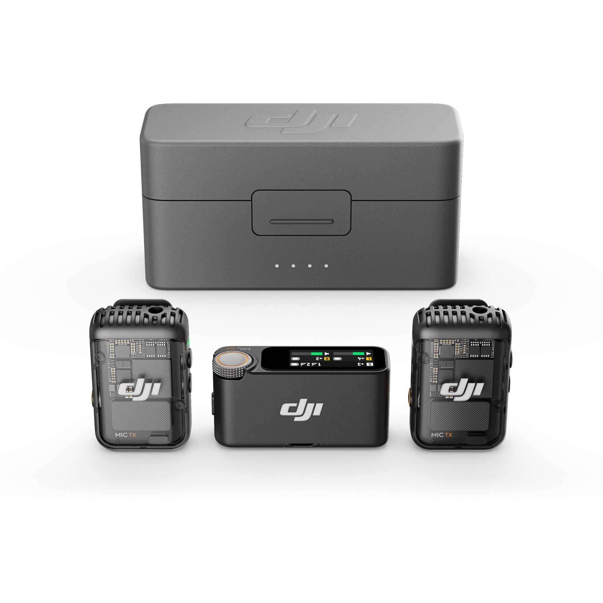 dji mic 2 digital wireless dual microphone kit with charging case