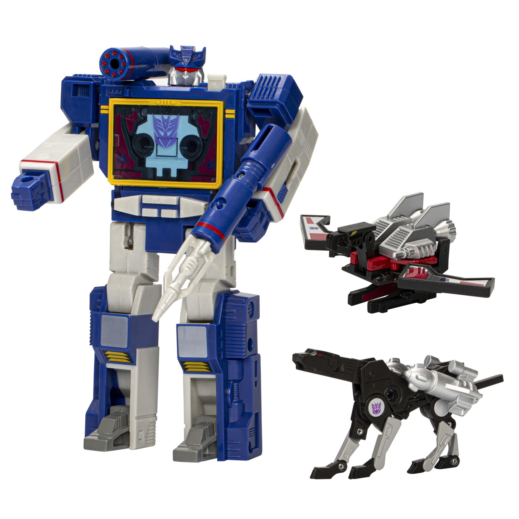 transformers - retro: 40th anniversary soundwave with laserbeak & ravage figures