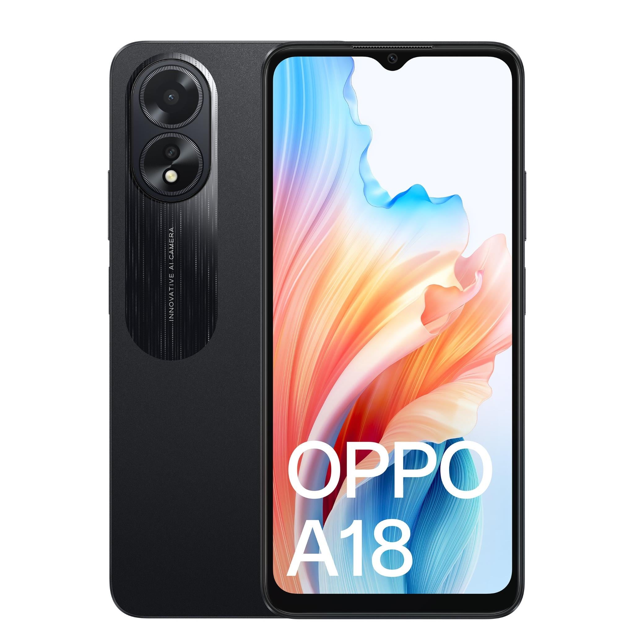 oppo a18 4g 128gb (glowing black)