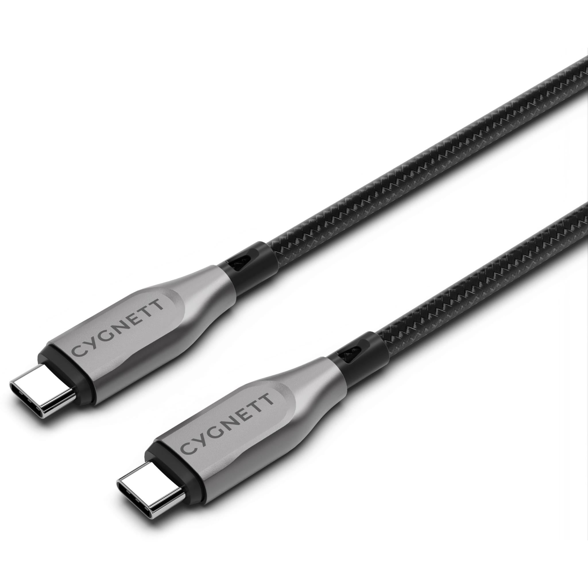 cygnett armoured usb-c to usb-c cable 1m (black)