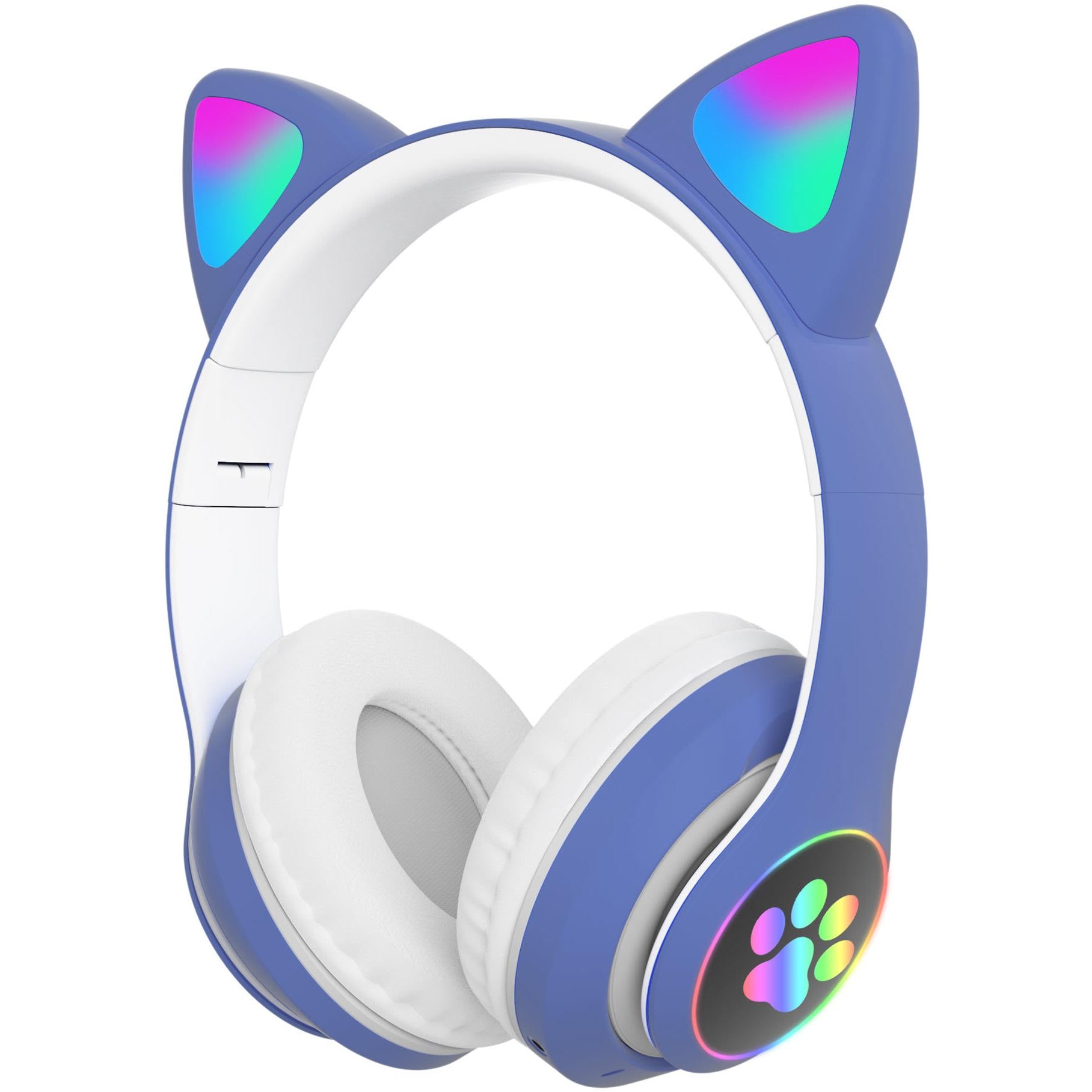 polaroid foldable rgb wireless kids over-ear headphones (blue)