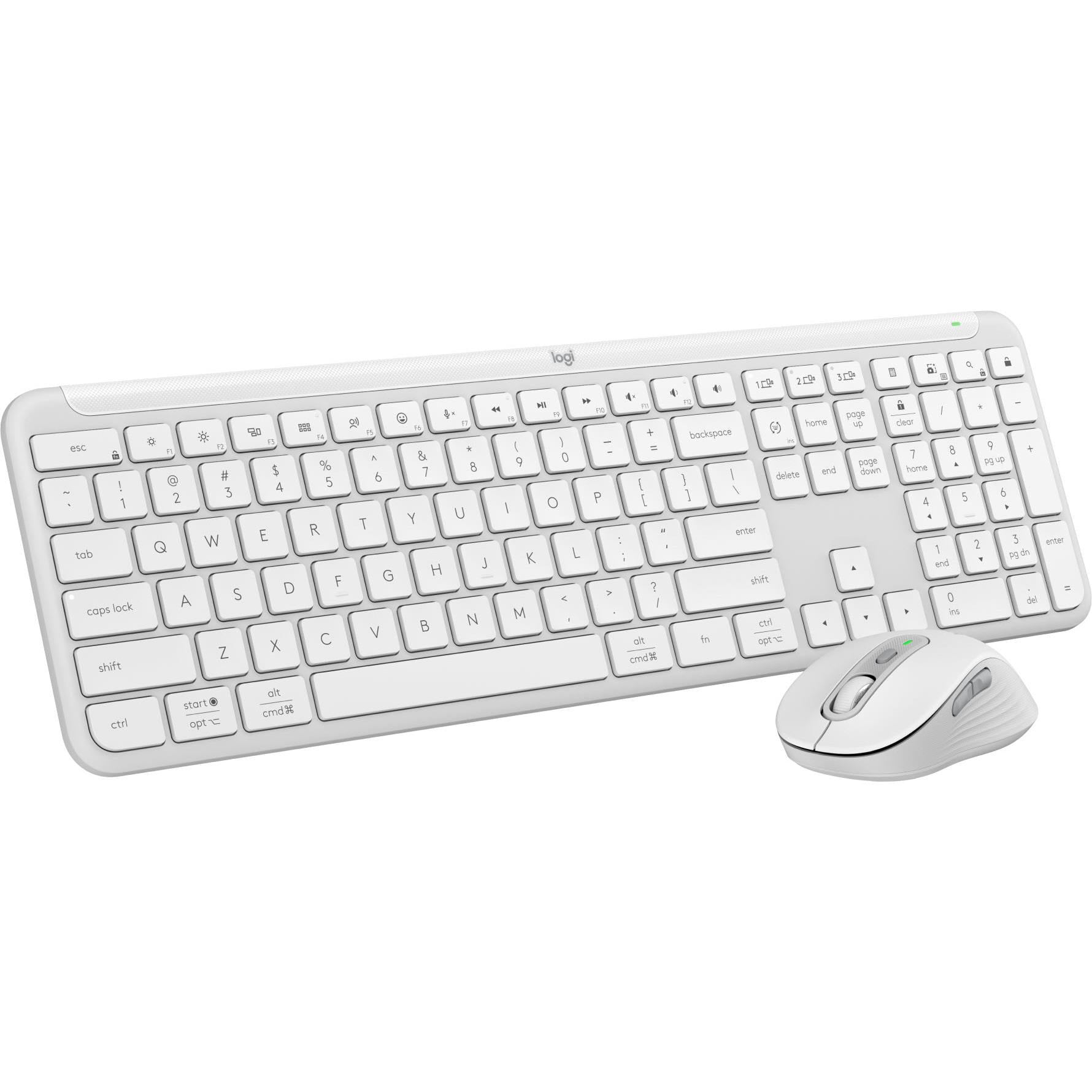 logitech mk950 slim wireless keyboard and mouse combo (off white)