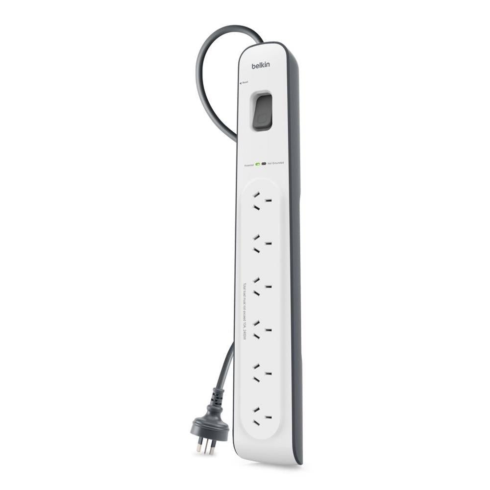 belkin 6-outlet surge protection strip with 2m power cord