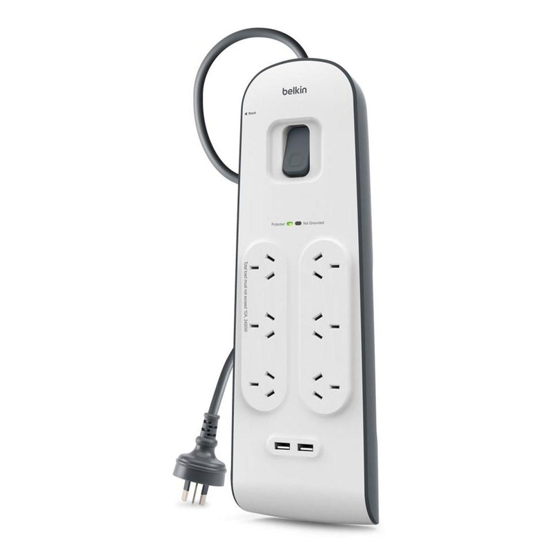 Belkin 2.4 Amp USB Charging 6outlet Surge Protection Strip JB HiFi