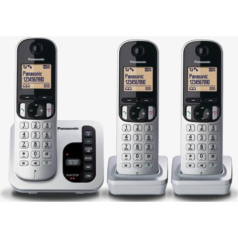 panasonic kx-tgc223als digital cordless answering system triple handset