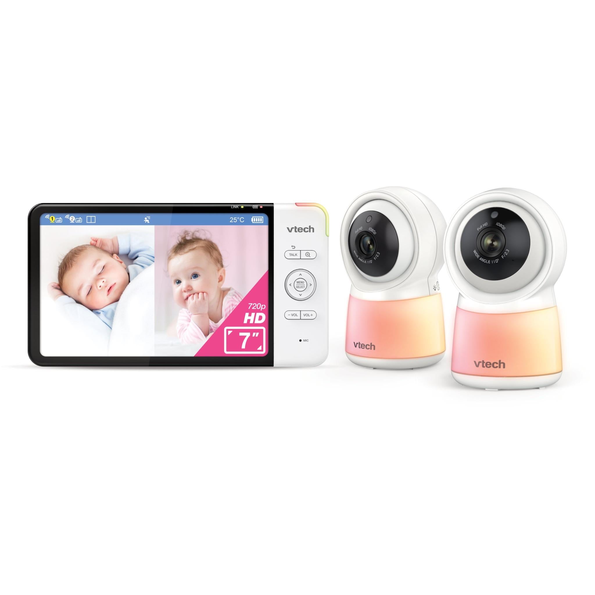 vtech rm7754hdv2 7” 2-camera smart hd video monitor with remote access