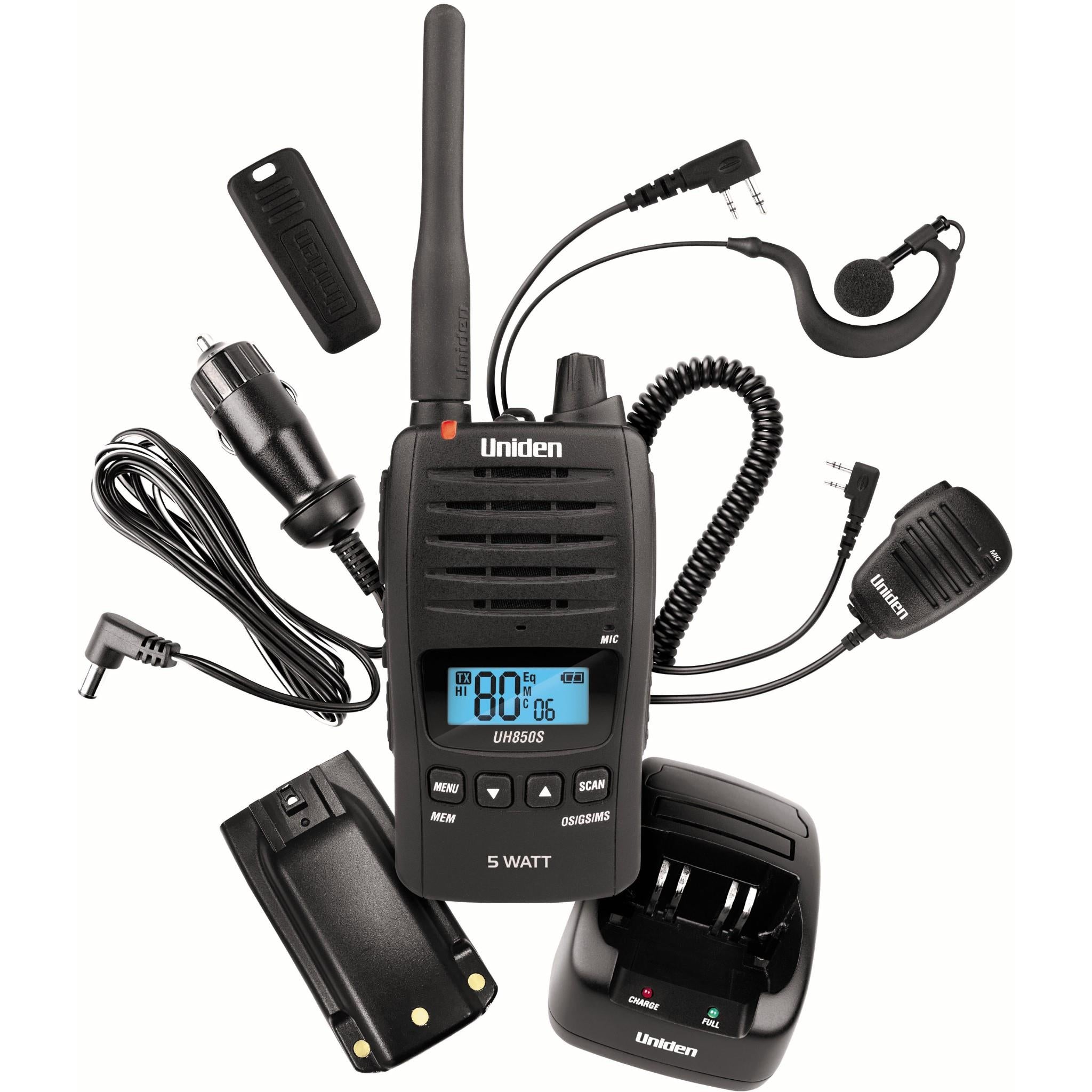uniden uh850s 5 watt uhf waterproof cb handheld radio