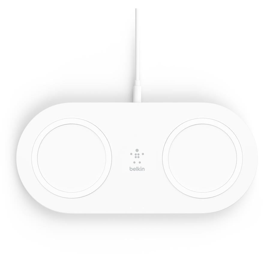 belkin boostup charge dual 15w wireless charging pad (white)