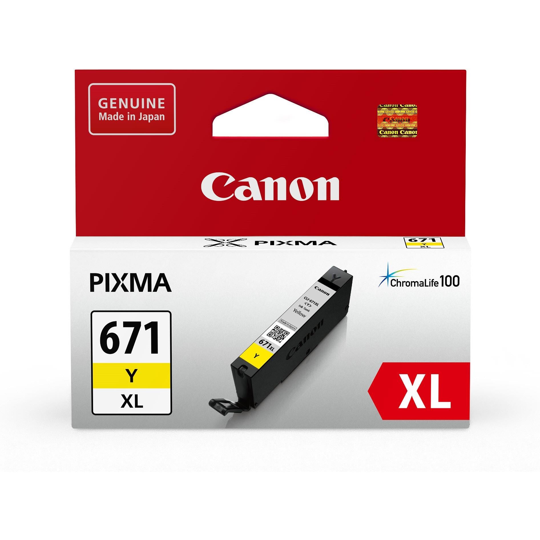 canon pixma cli671xl high capacity ink cartridge (yellow)