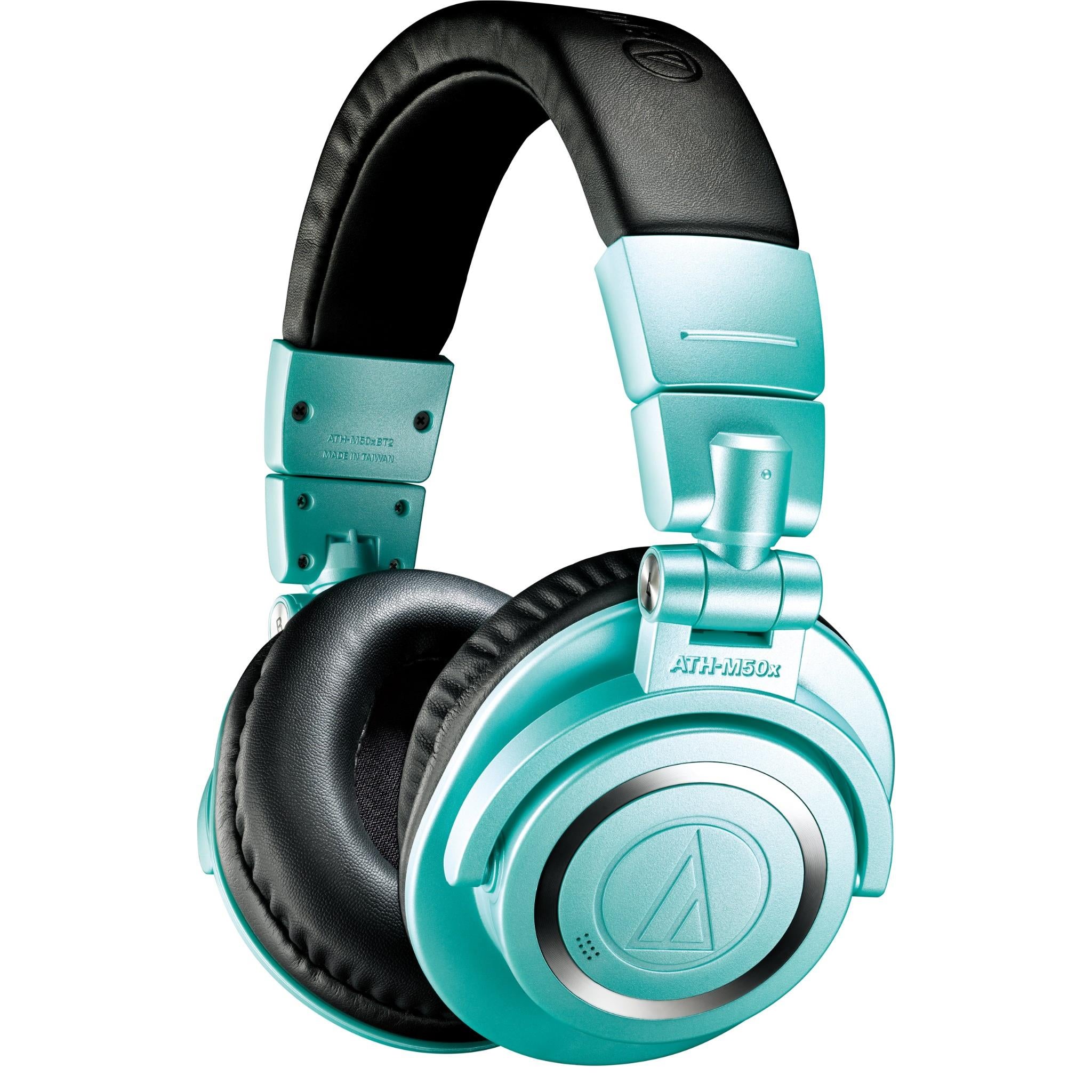 audio-technica ath-m50xbt2 wireless over-ear headphones (ice blue)