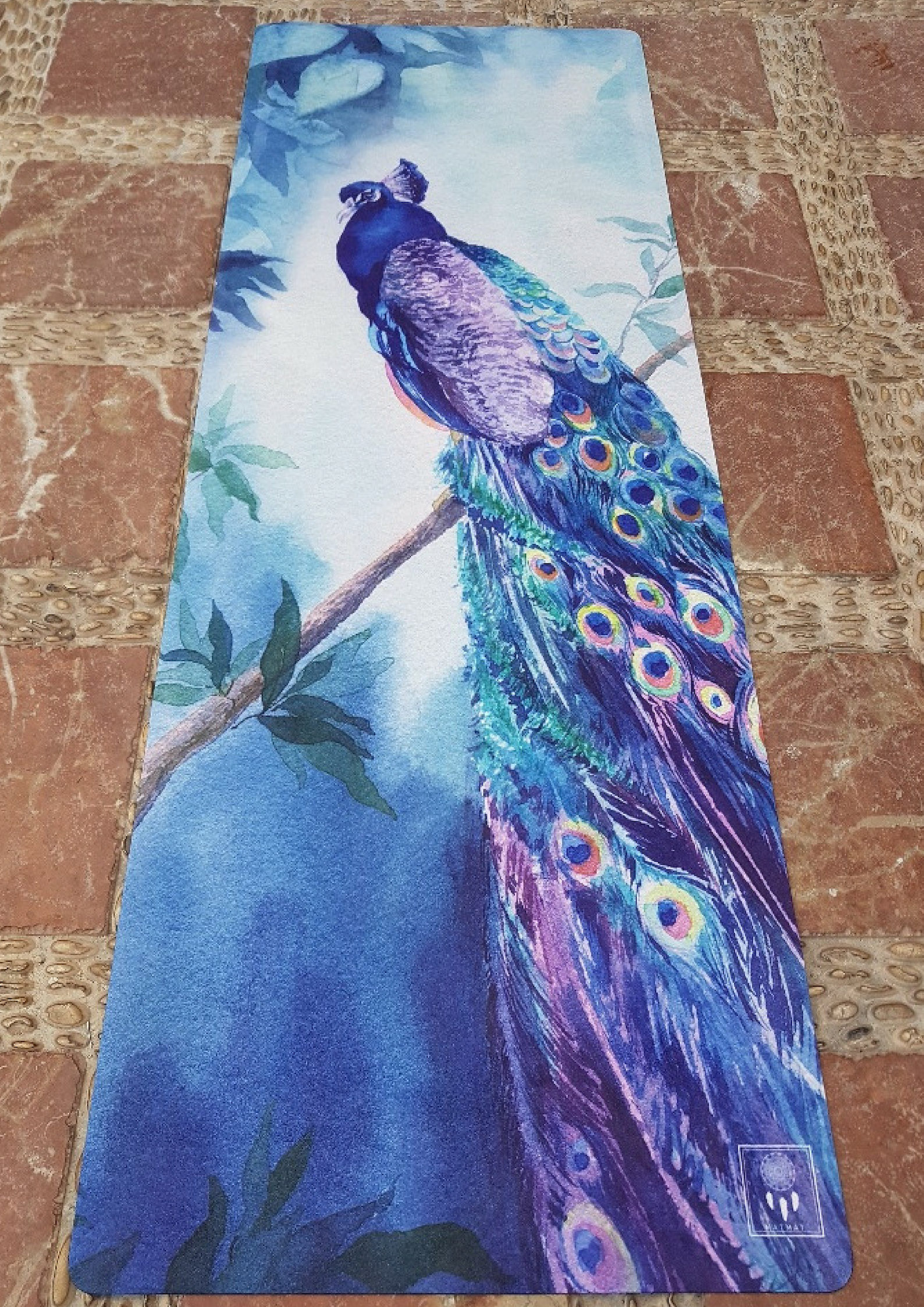 Spirited Peacock Natural Rubber Yoga Mat Vegan Suede Surface