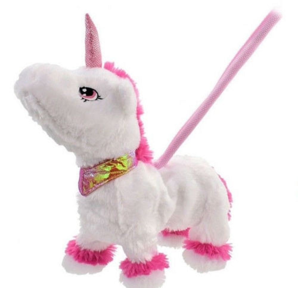 walking unicorn on a leash