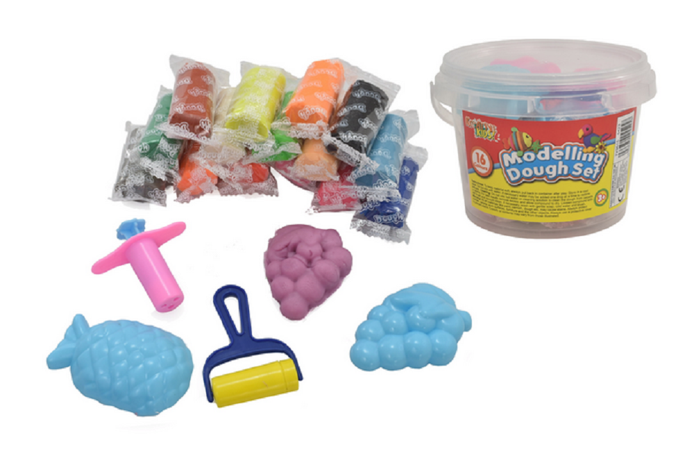 16pcs Modelling Dough & 4pc Moulds In Tub | Gift Giant