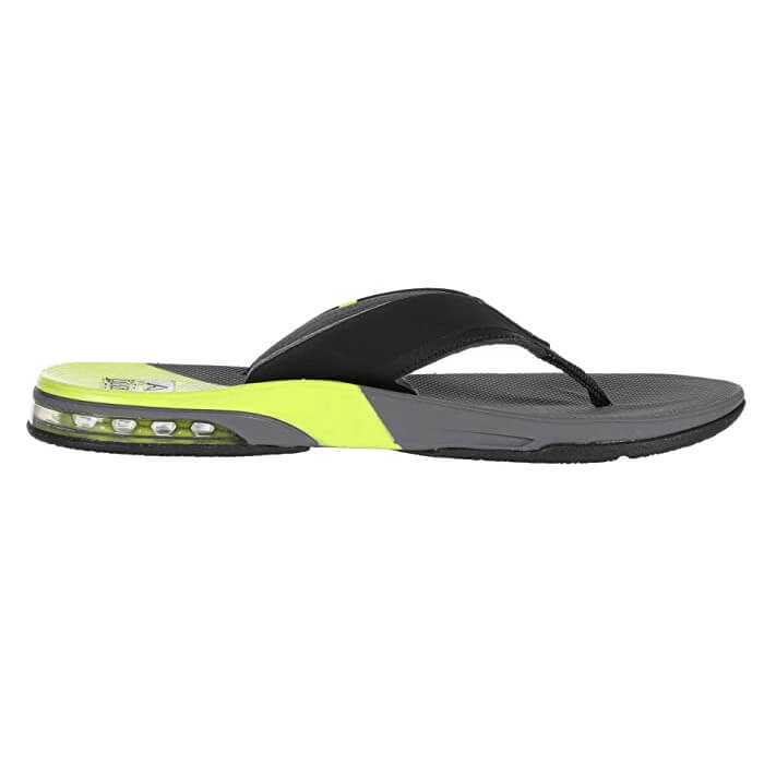 reef fanning flip flops green yellow