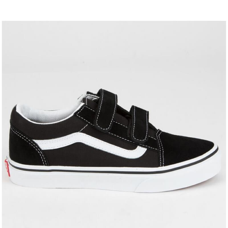 vans velcro black and white