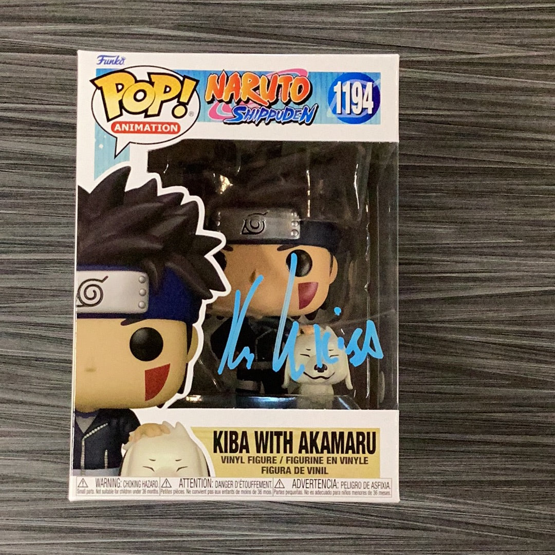 Funko POP! Animation: Naruto Shippuden - Kiba w/ Akamaru (Signed/Kyle Hebert/JSA) #1194