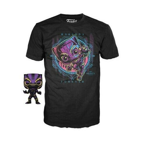 Funko POP! Tees: Infinity Saga - Black Panther [Black Light] (Target)