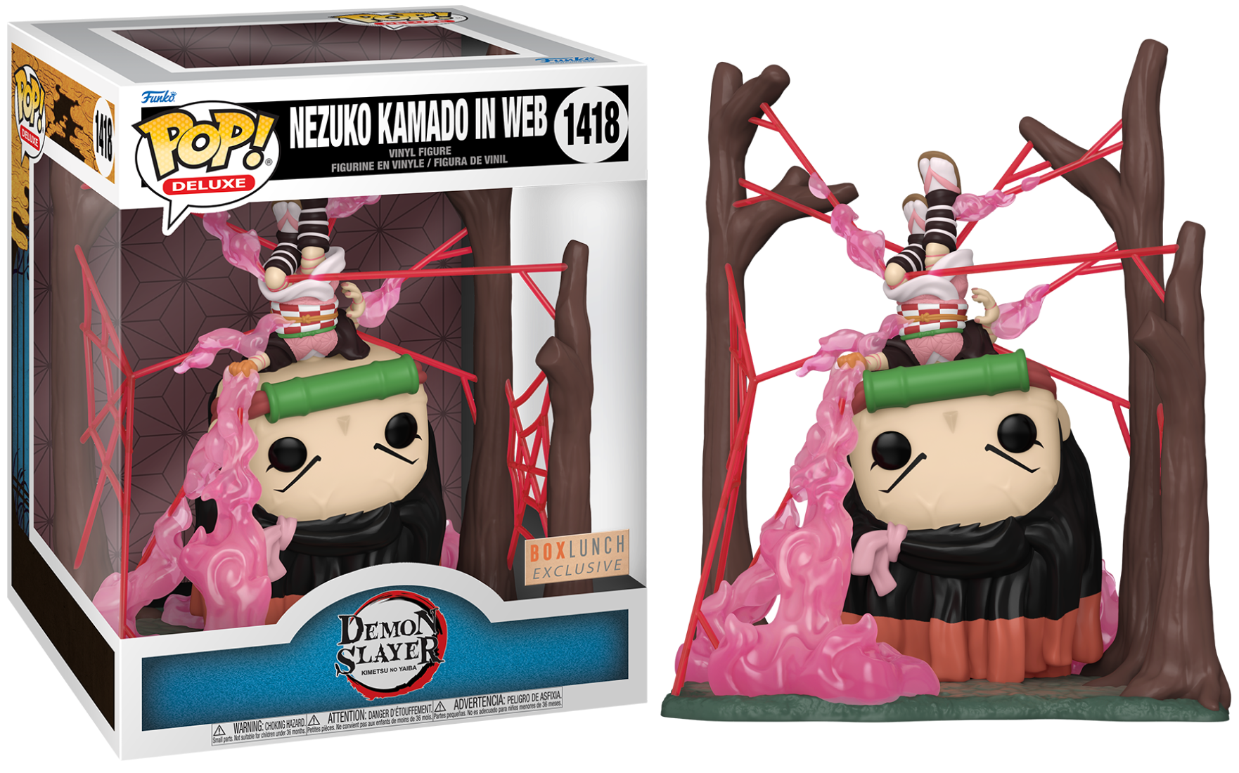 Funko POP! Animation: Demon Slayer - Nezuko Kamado In Web [6 Inch] (GiTD)(BoxLunch)(Damaged Box) #1418