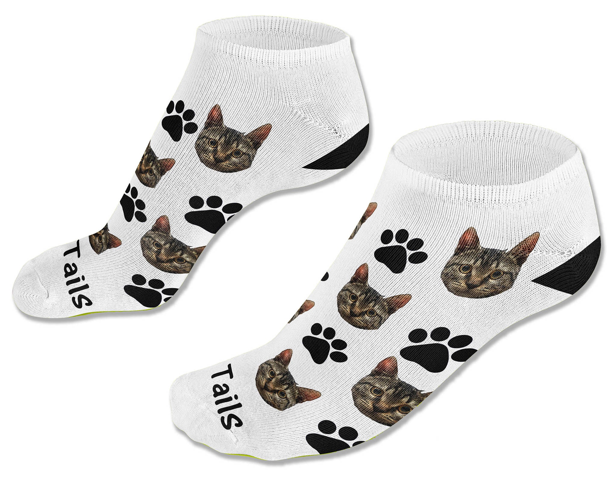 Download Custom Adult Ankle No Show Socks - The Paw Page